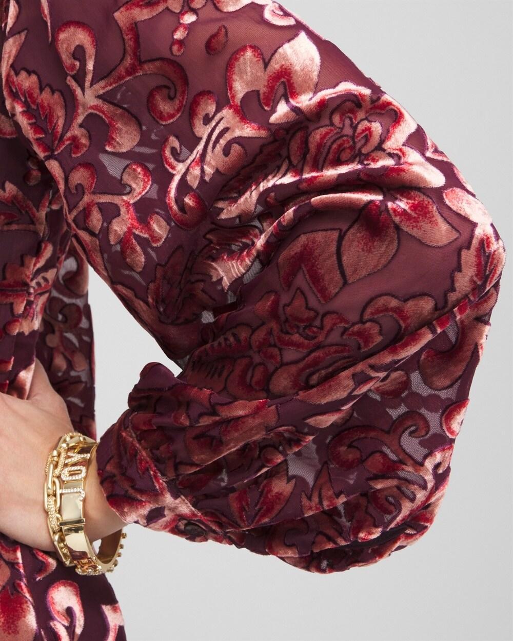 Velvet Blouson Sleeve Blouse Product Image
