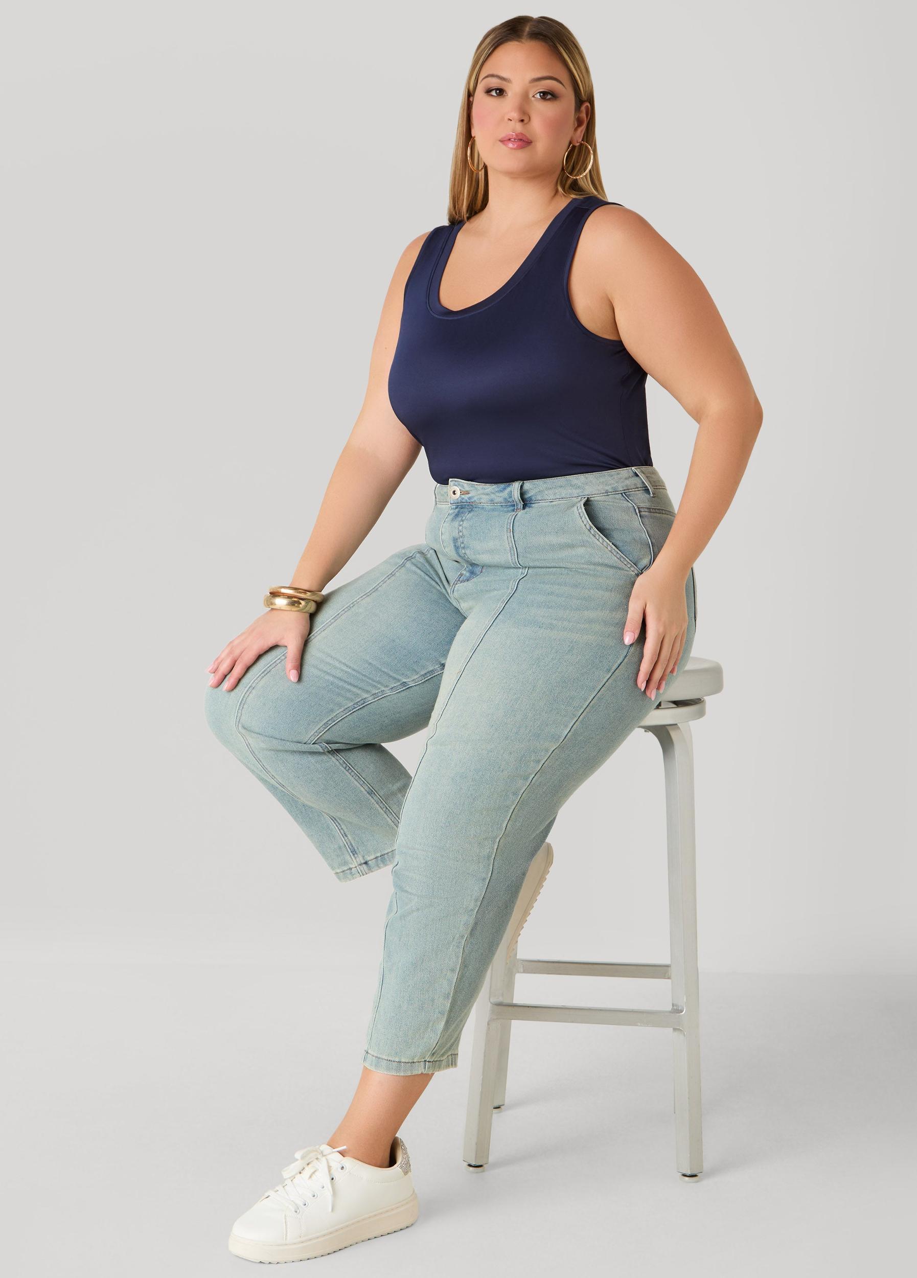 Seam Detailed Straight Leg Jeans Product Image