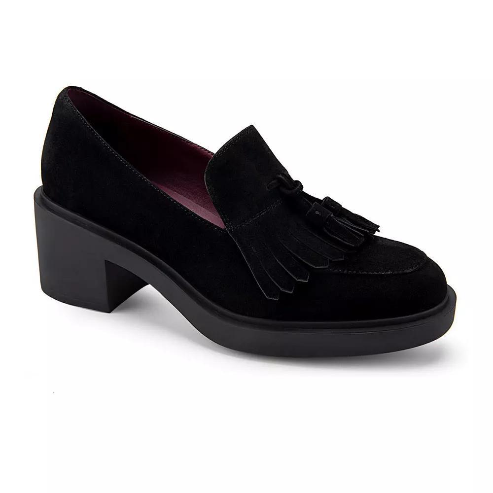 Aerosoles Gibes Women's Heeled Loafers, Size: 7, Black Suede Product Image