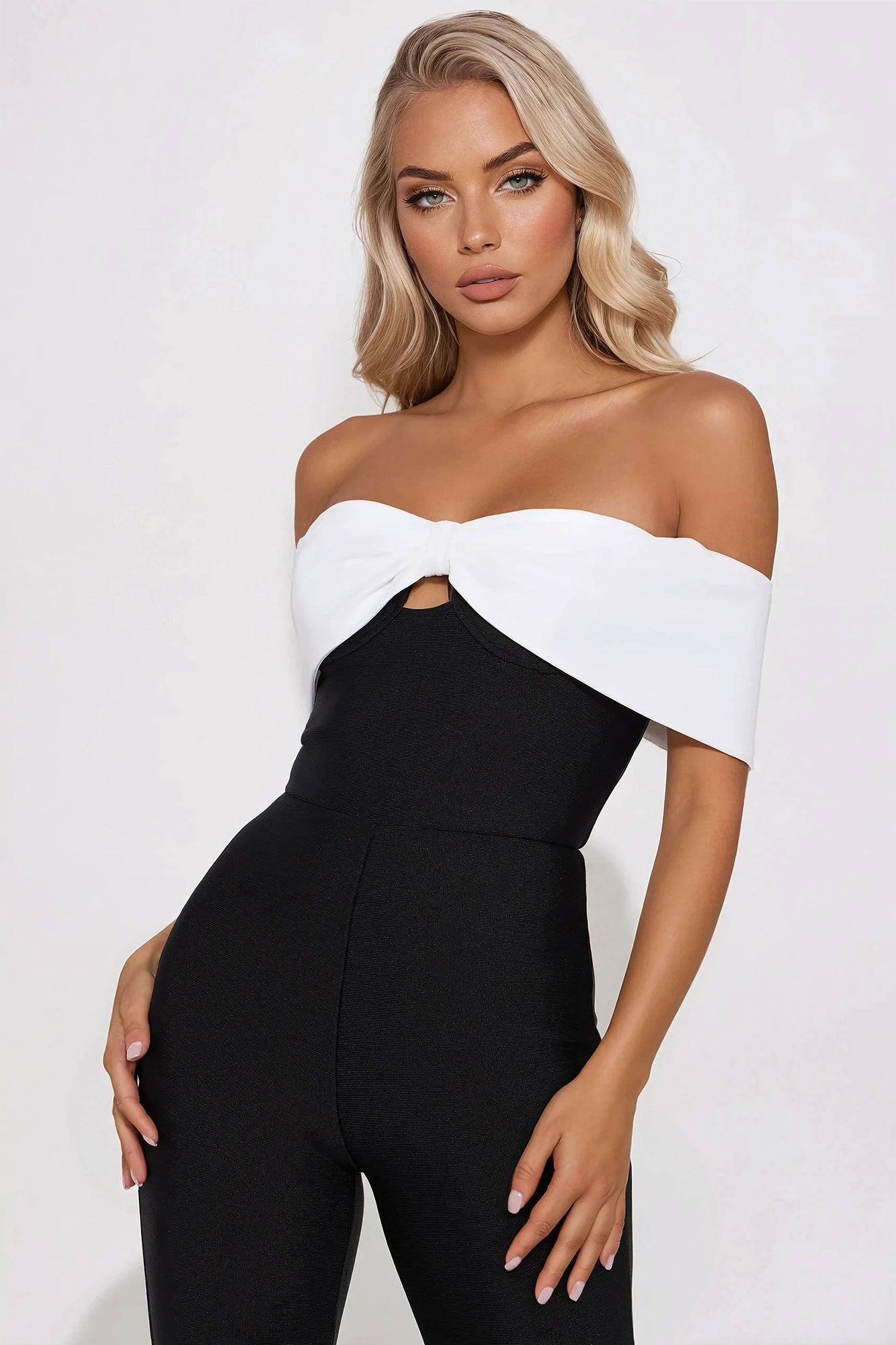 Put A Bow On It Jumpsuit - Black/combo Product Image