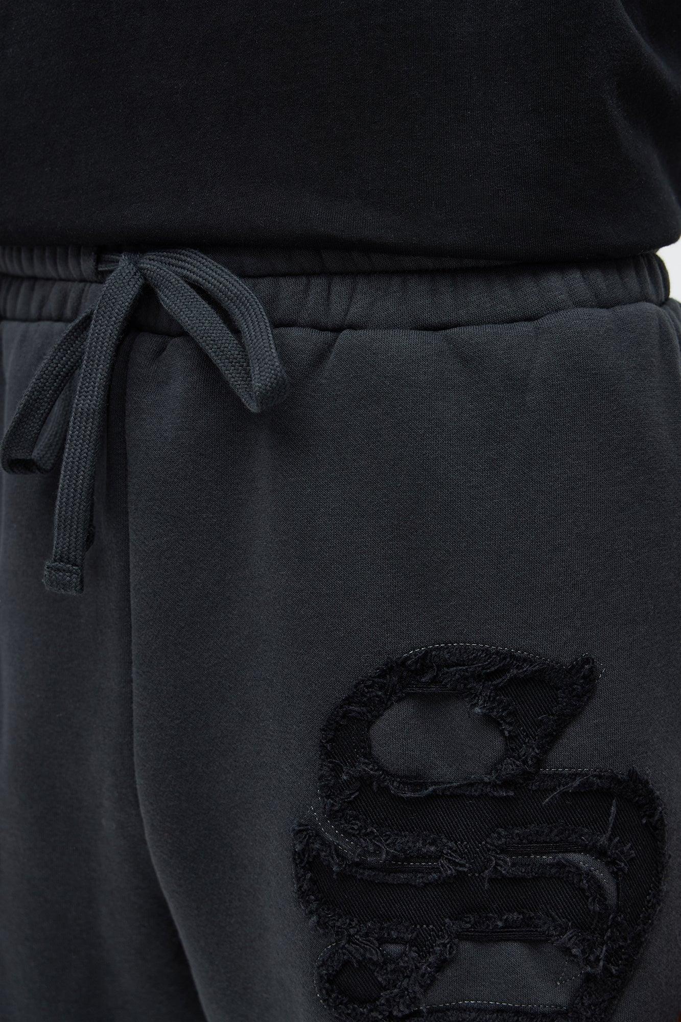 Tyson Relaxed Hit Up Applique Shorts - Charcoal Product Image