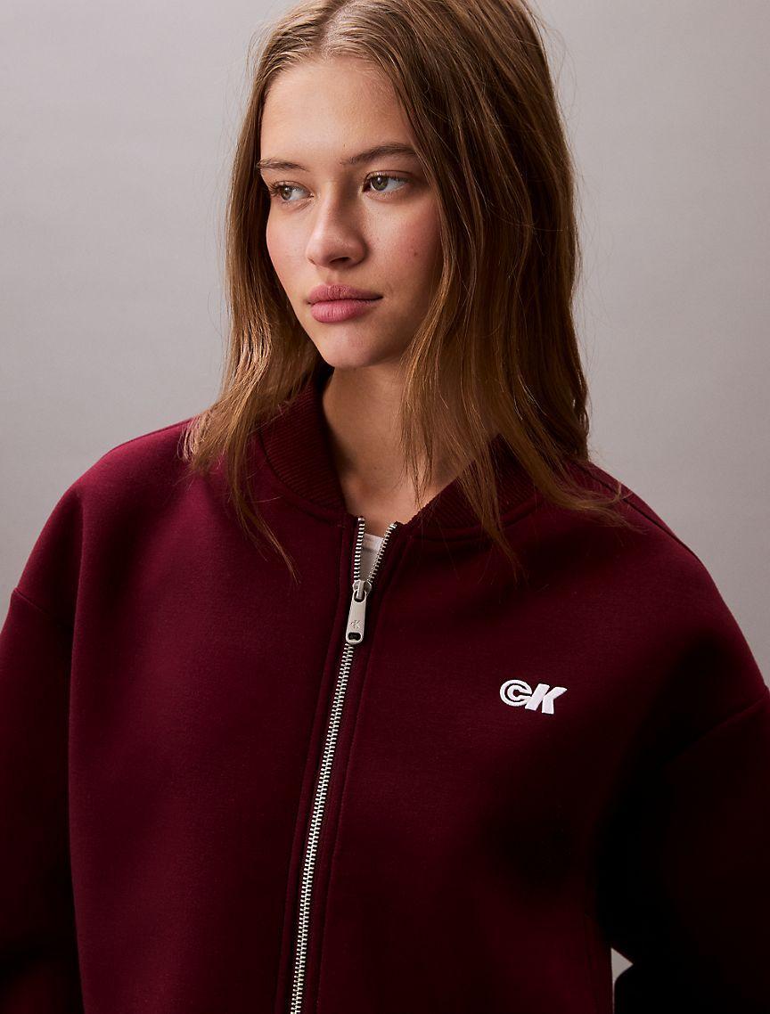 Smooth Cropped Relaxed Bomber Jacket Product Image