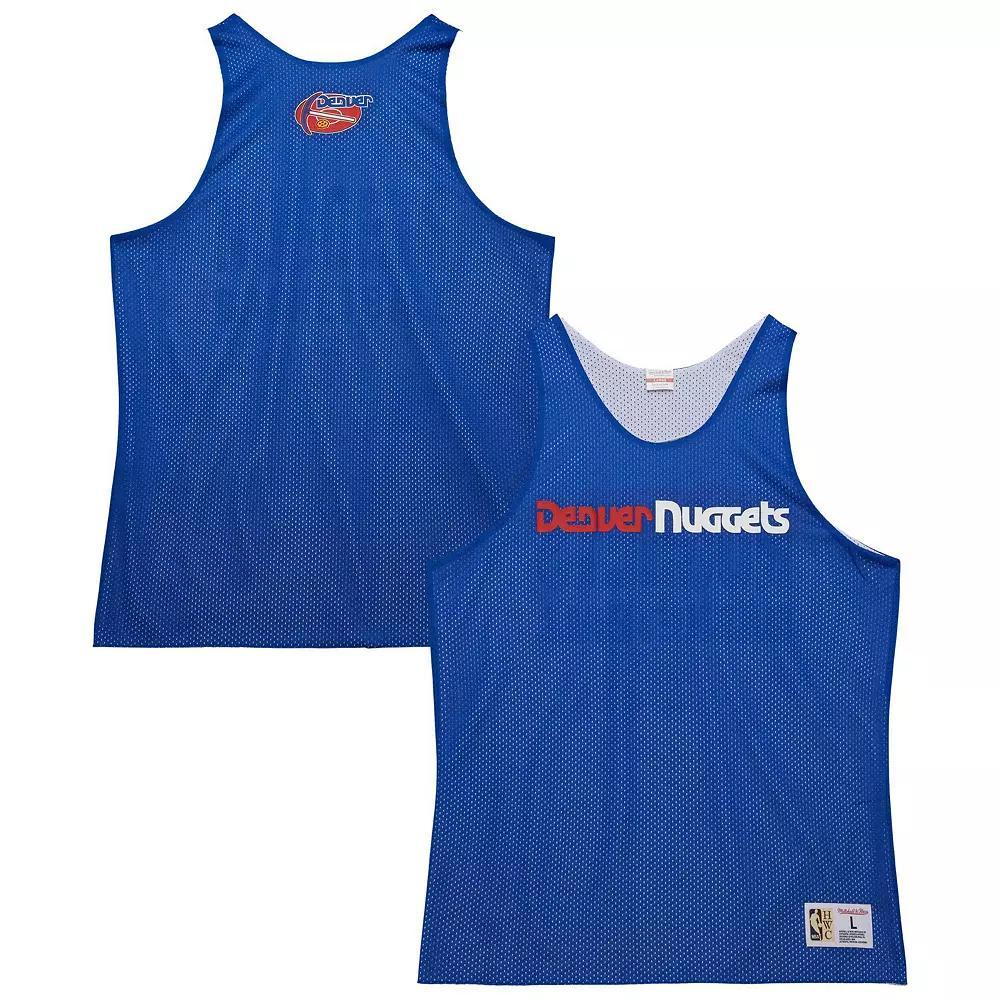 Men's Mitchell & Ness Royal/White Denver Nuggets Hardwood Classics Reversible Mesh Practice Jersey, Size: XL, Nug Blue Product Image