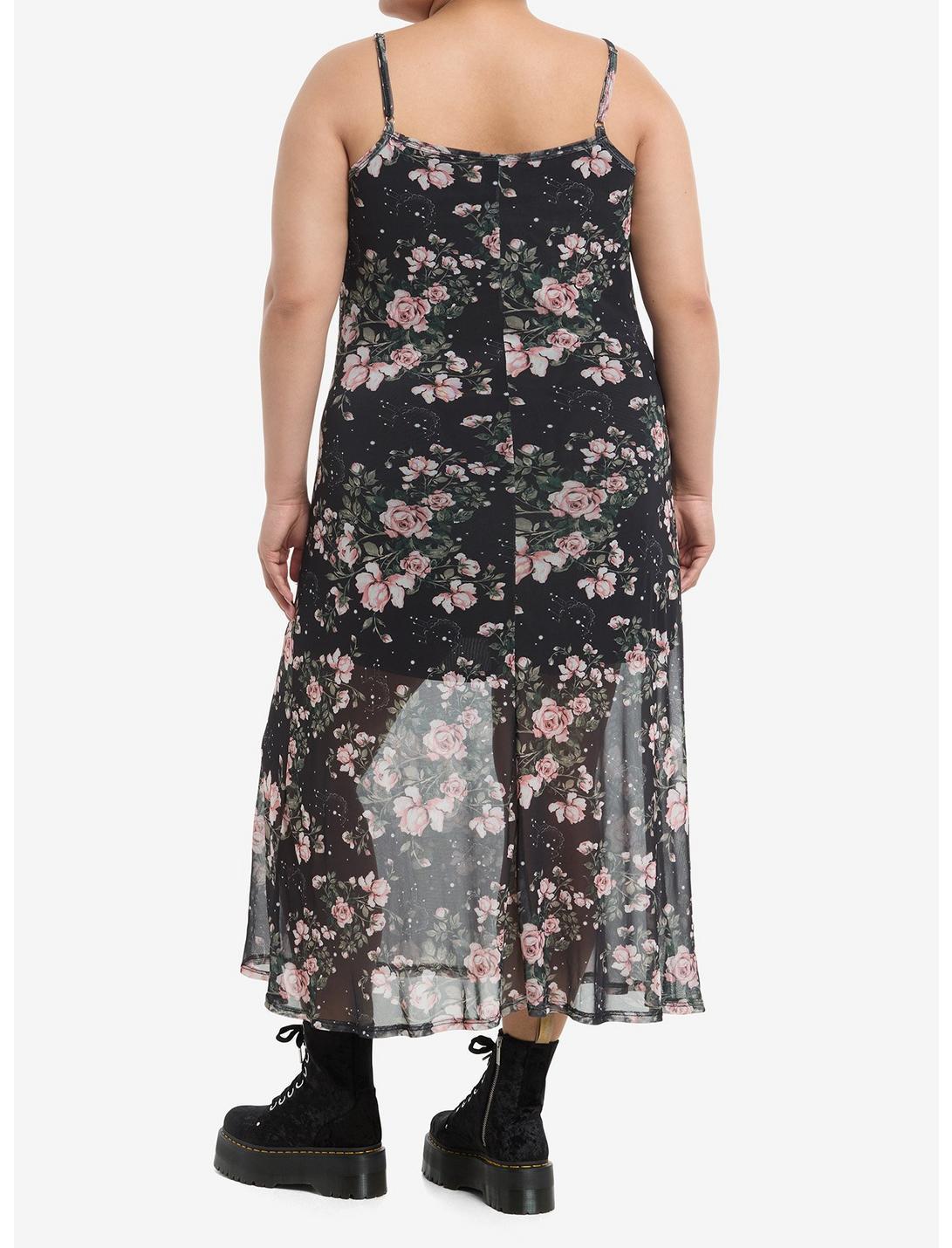 Cosmic Aura Pink Floral Moon Maxi Dress Plus Size Product Image