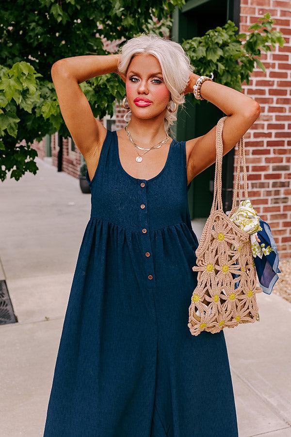 Fall Into Happiness Jumpsuit in Navy Product Image
