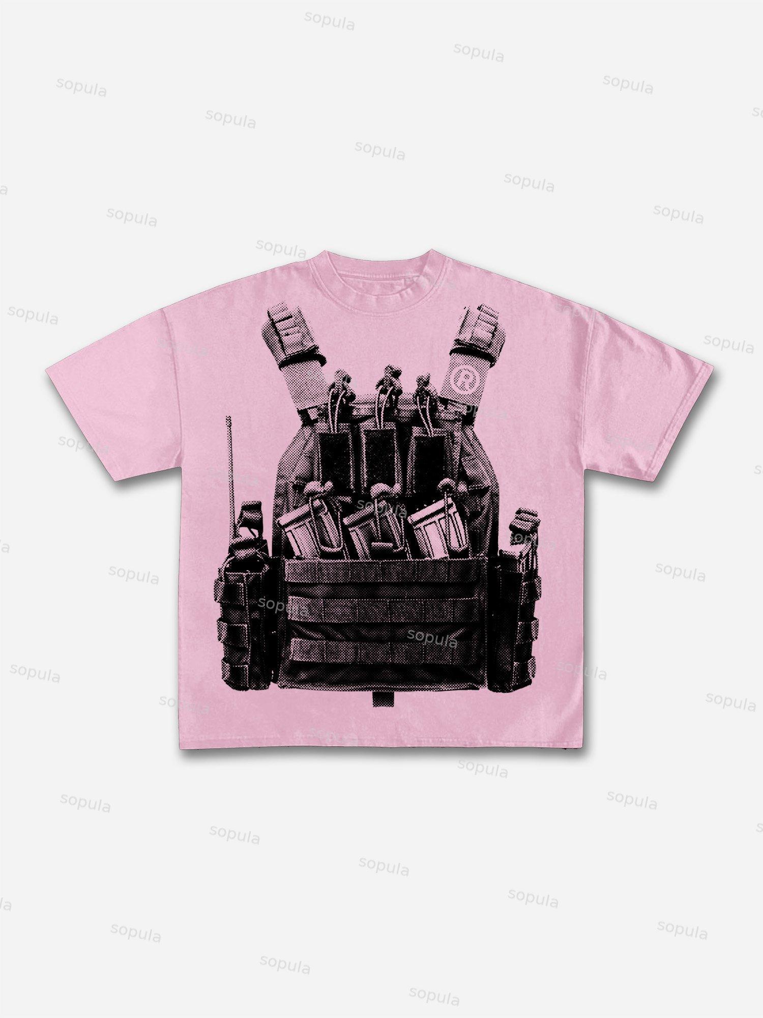 Vintage Locations Body Armor Firearms Graphic Cotton T-shirt Product Image