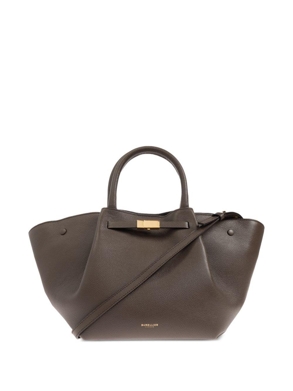 medium New York leather tote bag Product Image