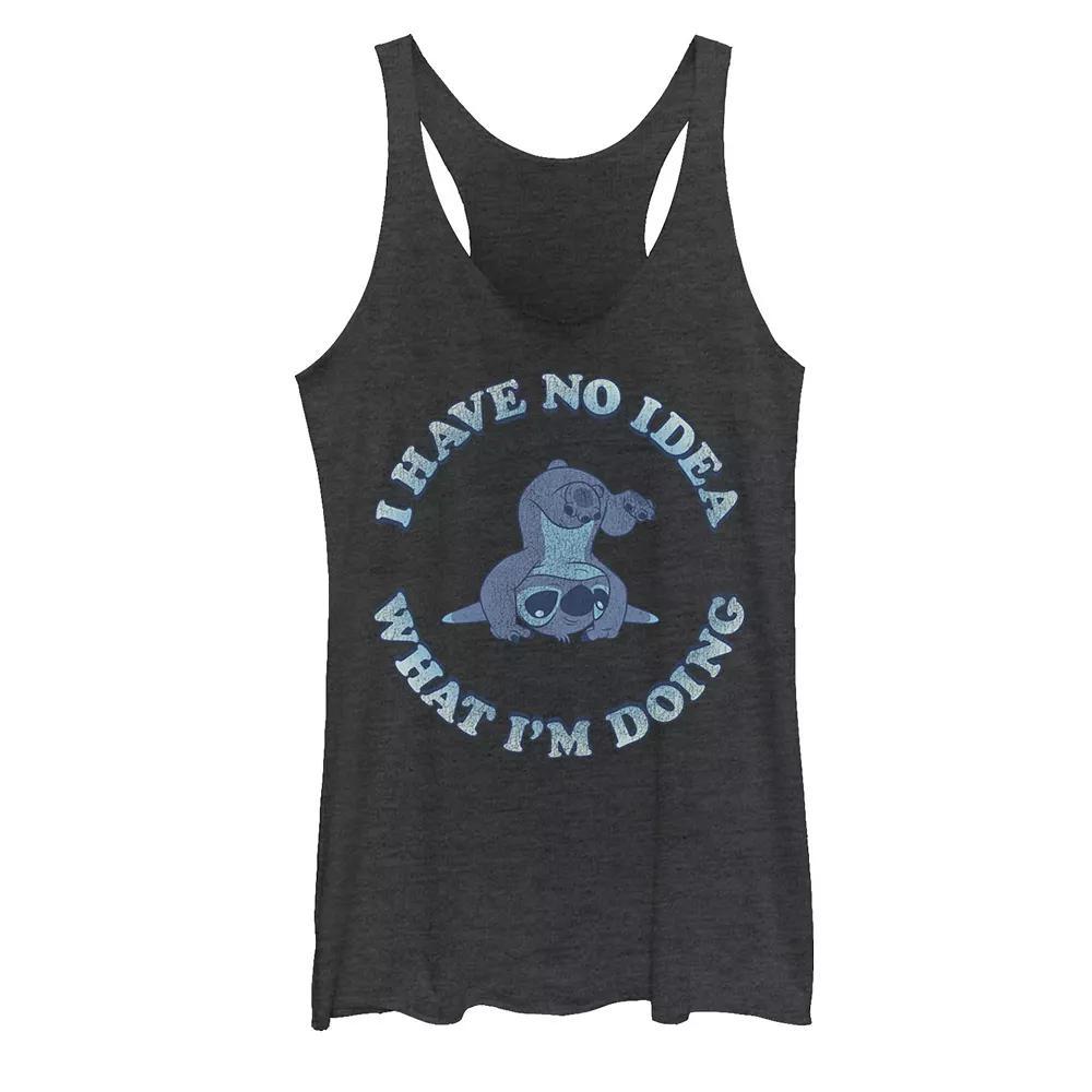 Disney's Lilo & Stitch I Have No Idea What I'm Doing Juniors' Tank Top, Girl's, Size: Medium, Black Grey Product Image