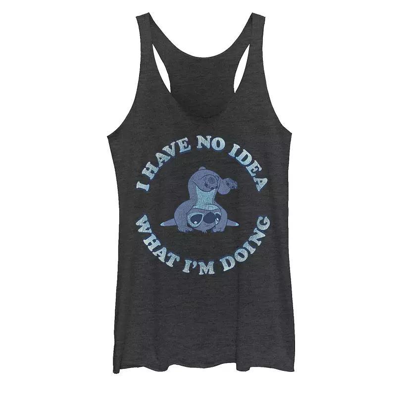 Disney's Lilo & Stitch I Have No Idea What I'm Doing Juniors' Tank Top, Girl's, Size: Medium, Black Grey Product Image