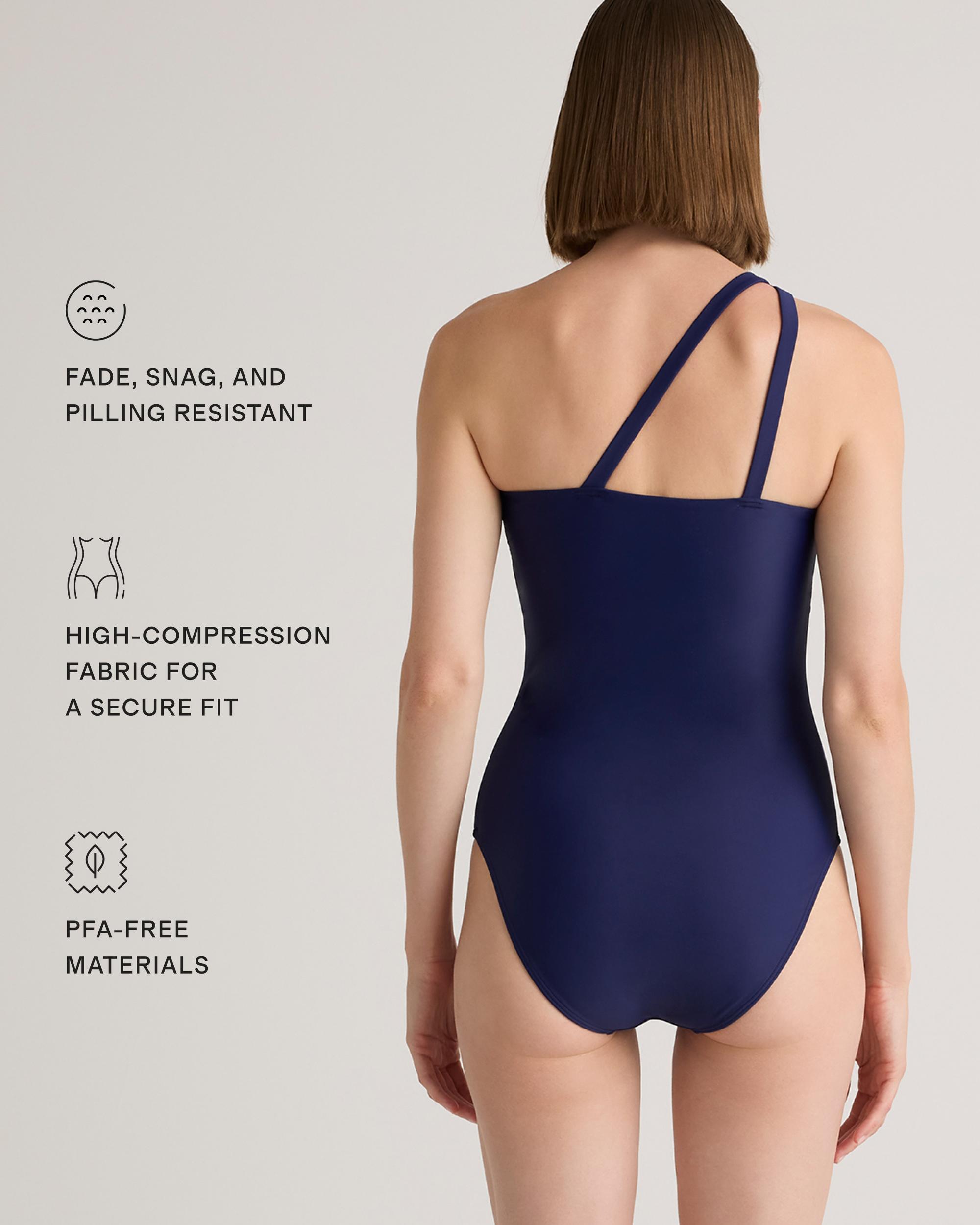 Quince | Women's Italian One Shoulder One-Piece Swimsuit 78% Recycled Polyamide, 22% Spandex Product Image