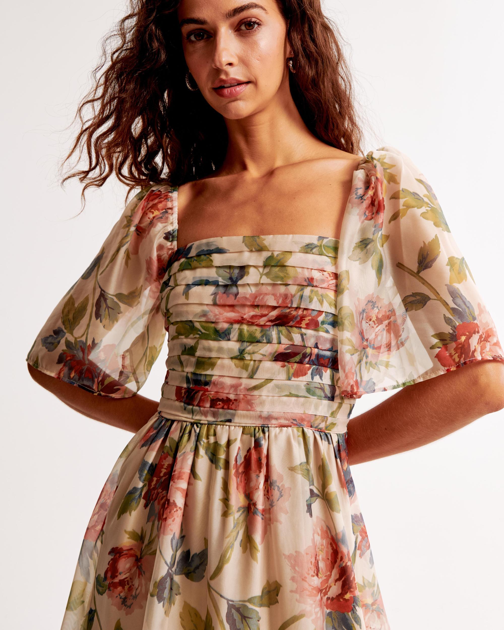 The A&F Emerson Angel Sleeve Midi Dress Product Image