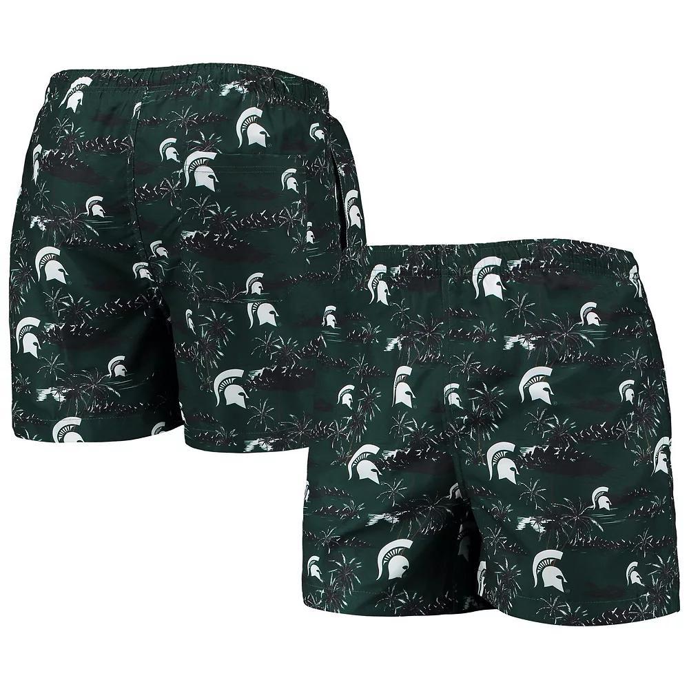 Men's FOCO Green Michigan State Spartans Island Palm Swim Trunks, Size: 2XL Product Image