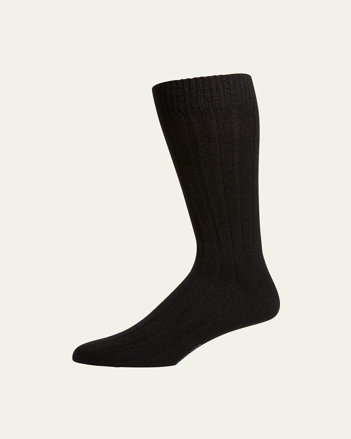Mens Ribbed Cashmere Dress Socks Product Image