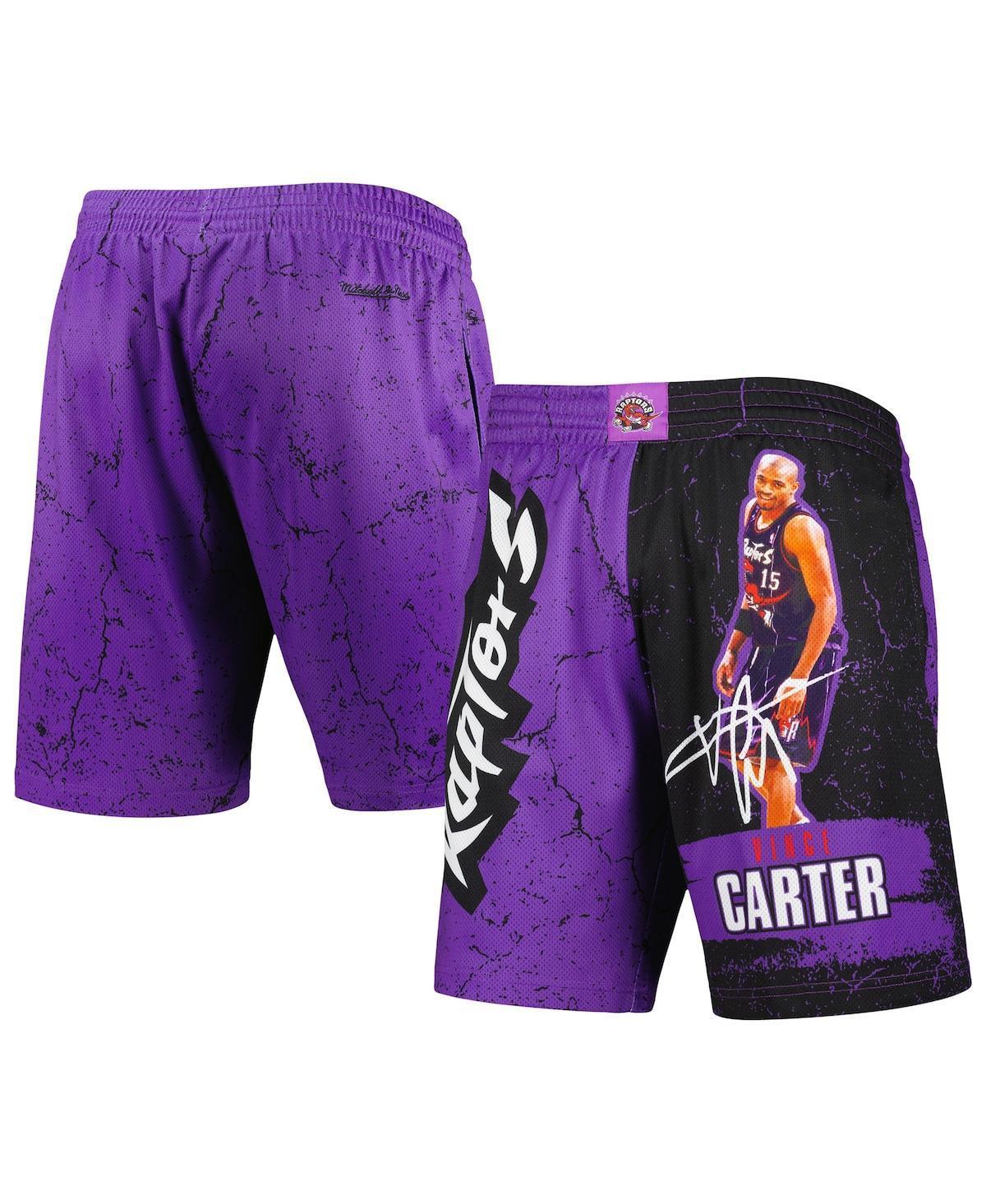 Men's Mitchell & Ness Vince Carter Purple Toronto Raptors Hardwood Classics Player Burst Shorts, Size: Small, Rpt Purple Product Image