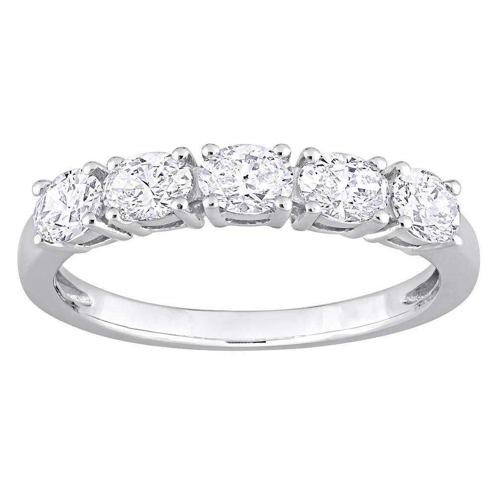 Stella Grace 14k White Gold 1 Carat T.W. Diamond Semi-Eternity Ring, Women's, Size: 7 Product Image