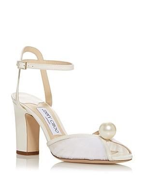 Sacaria Tulle Pearly Ankle-Strap Sandals Product Image