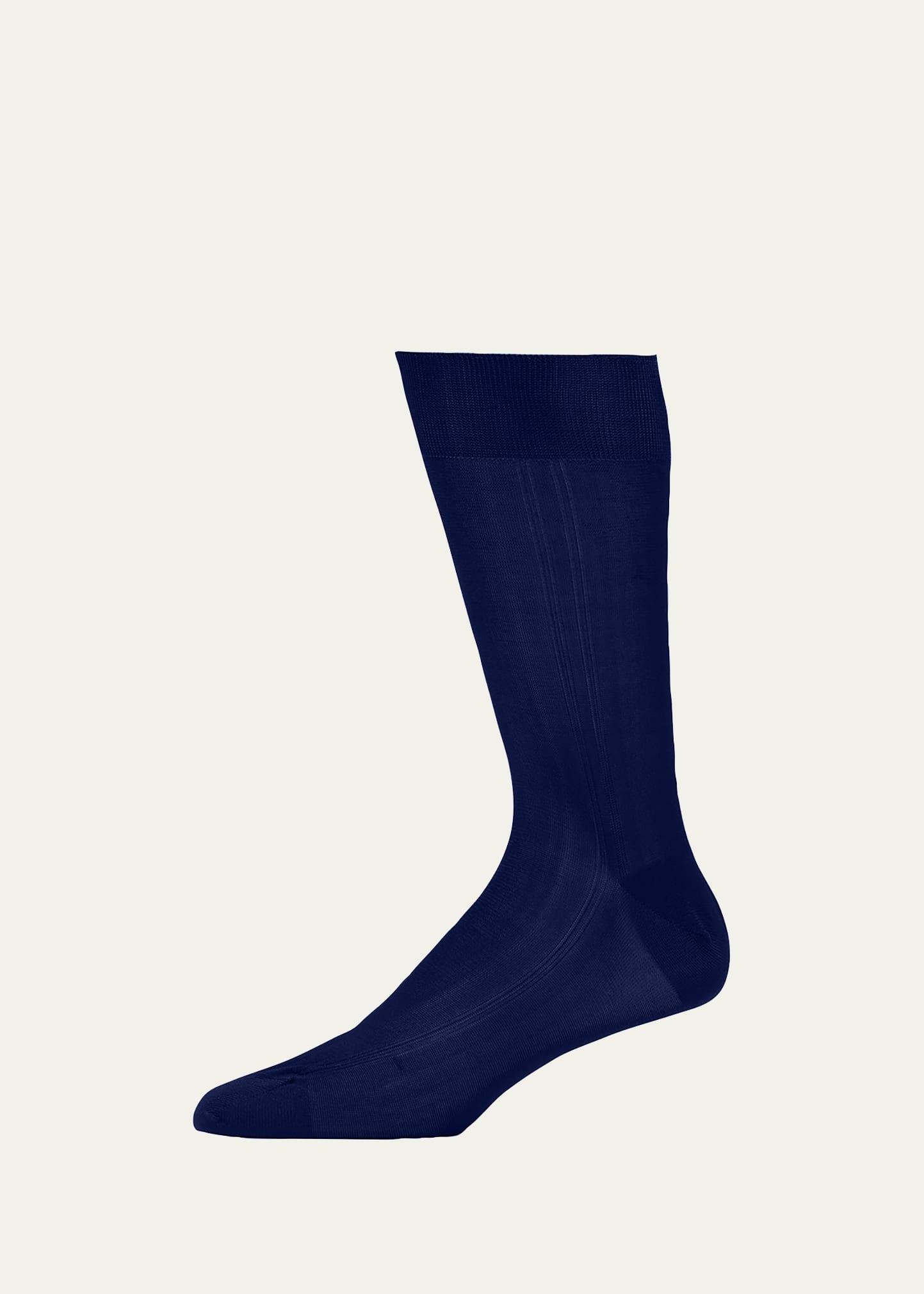 Men's Formal Silk Crew Socks Product Image