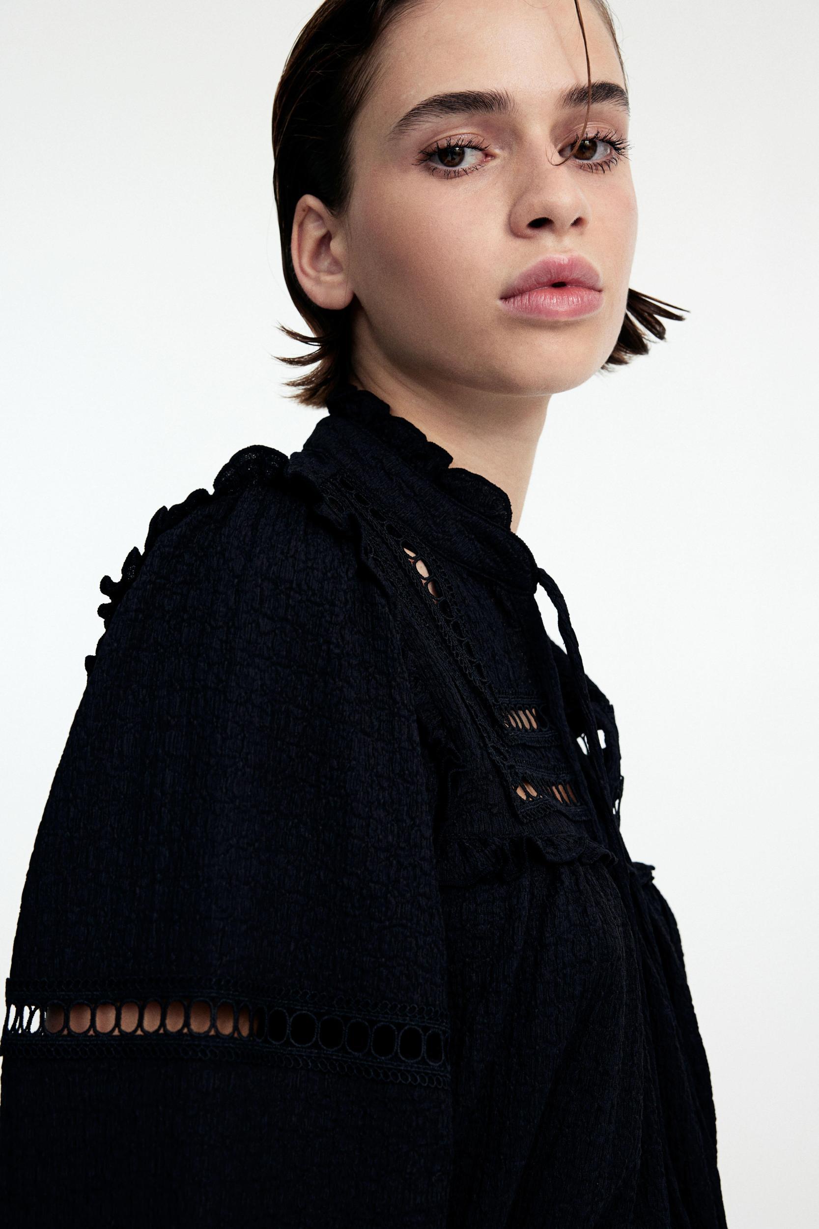 Oversized Ruffle-Trimmed Blouse Product Image