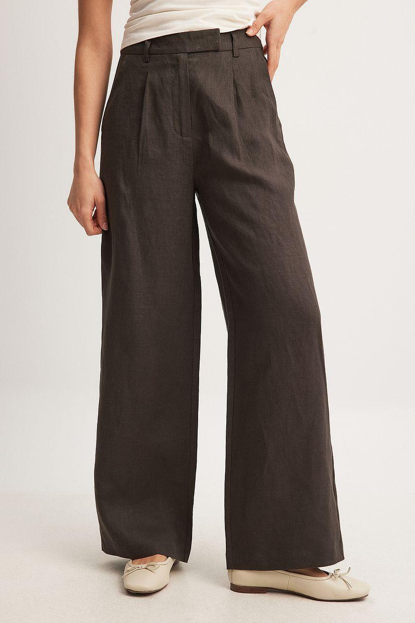 Linen Wide Leg Pants Product Image