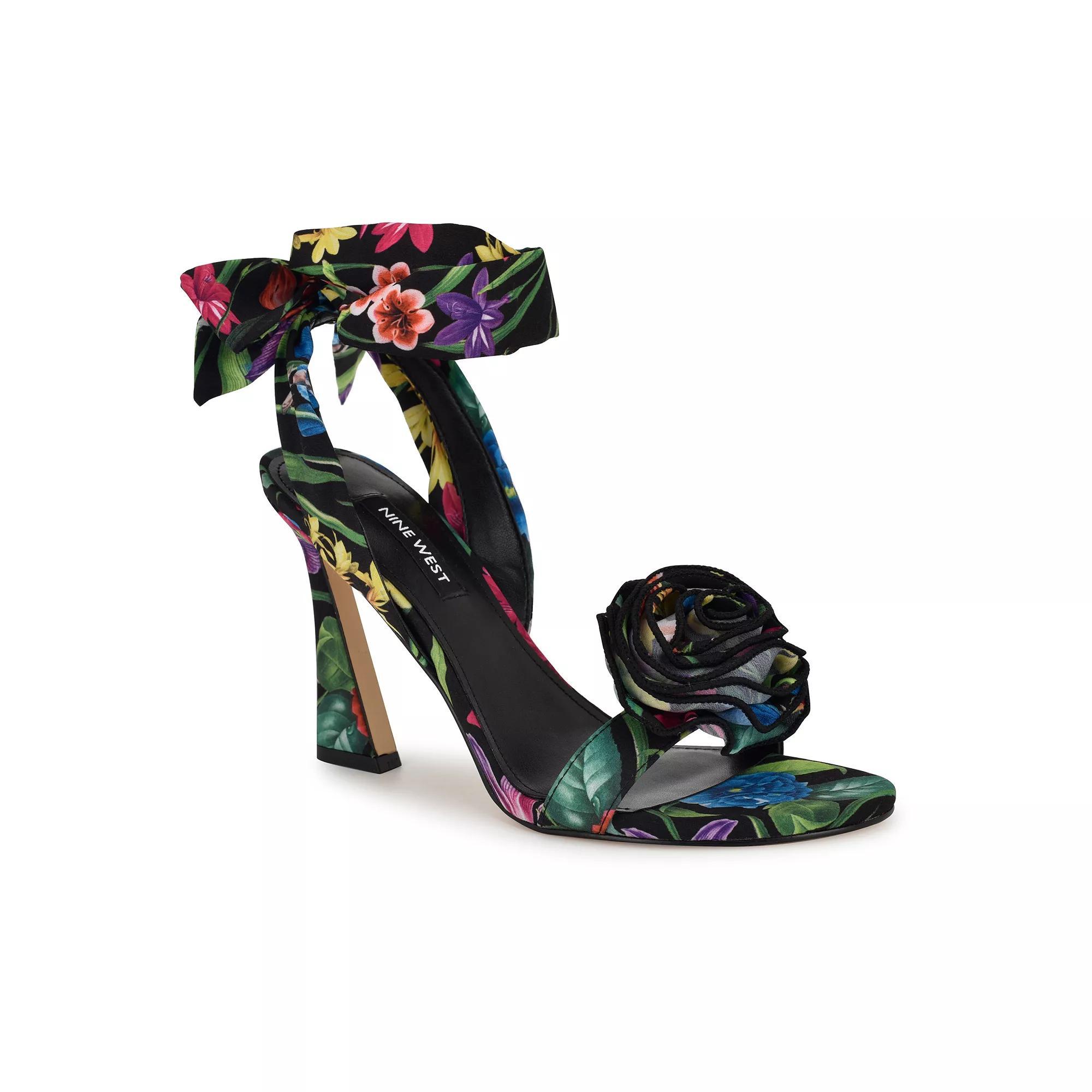 Nine West Krave Women's Dress Sandals, Size: 7, Black Floral Team Product Image