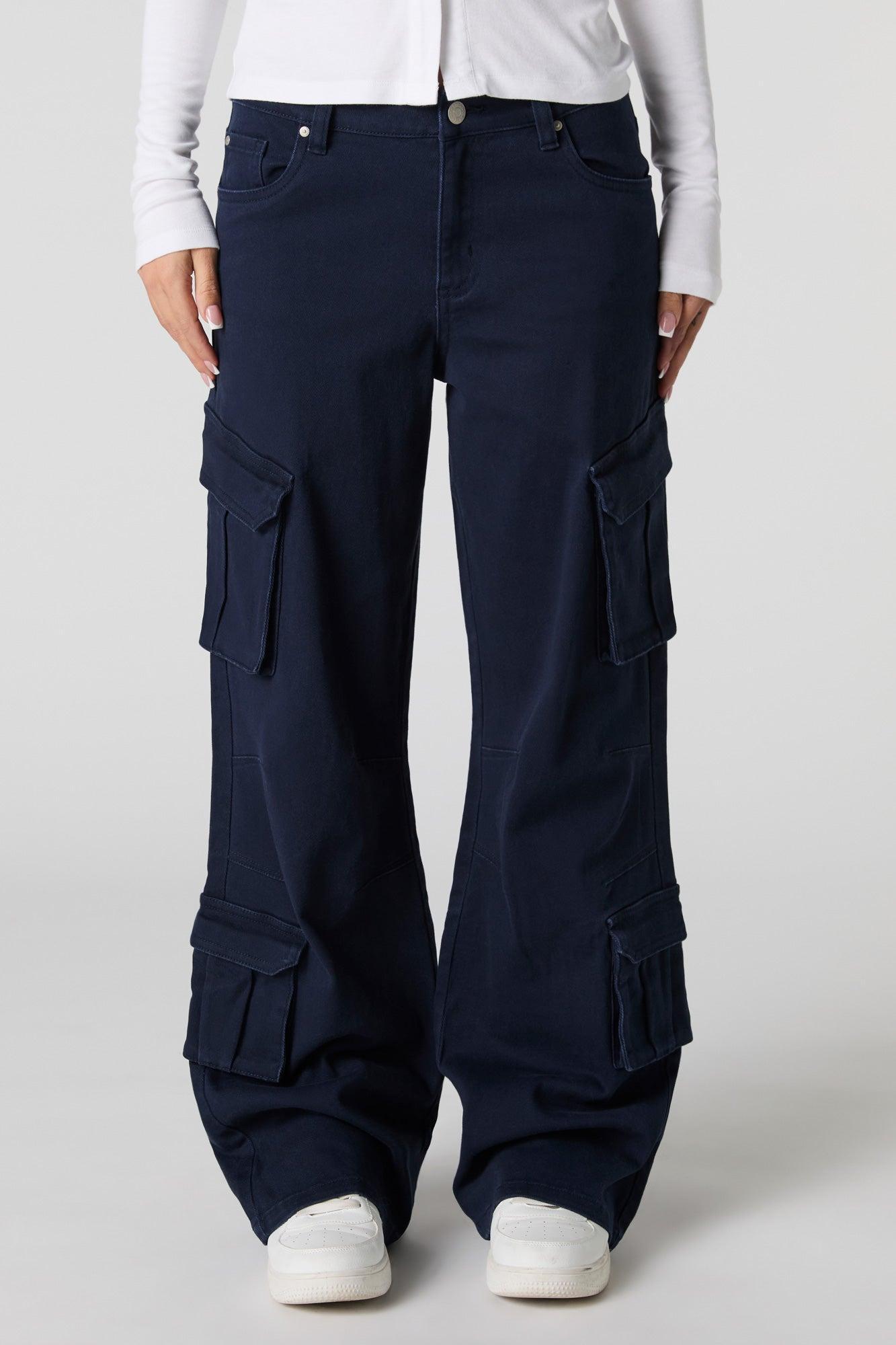 Stretch Denim Straight Leg Cargo Jean Female Product Image