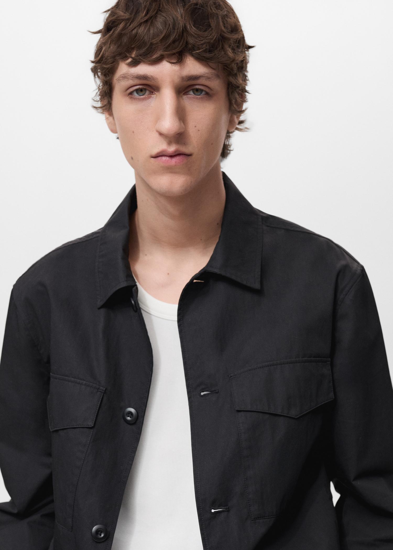 Relaxed-fit cotton overshirt - Men | MANGO USA Product Image