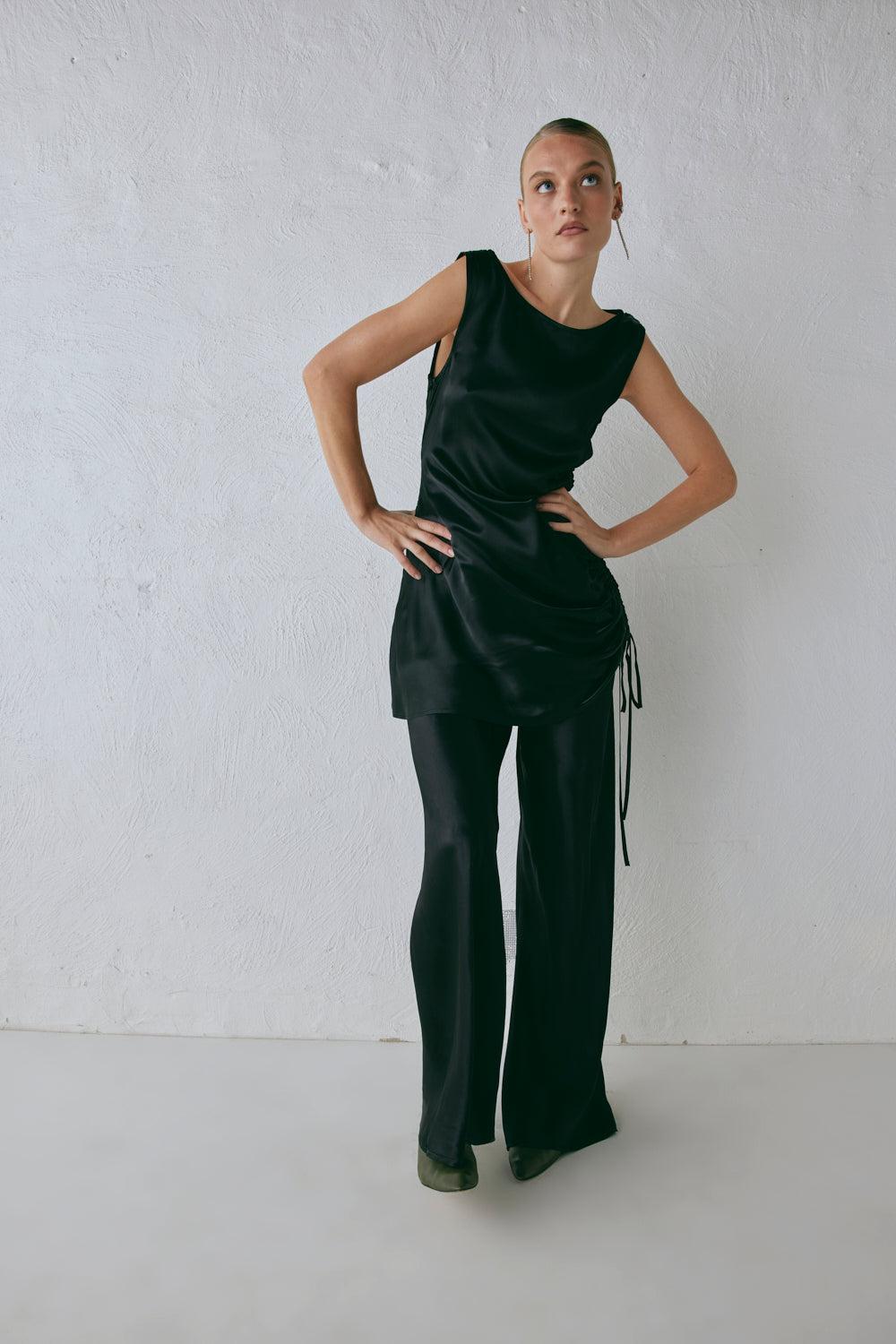 Rae Satin Pants Black Product Image