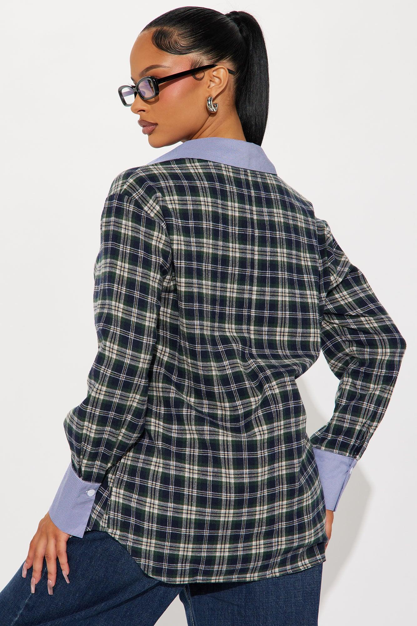 Sydney Plaid Flannel Shirt - Navy/combo Product Image
