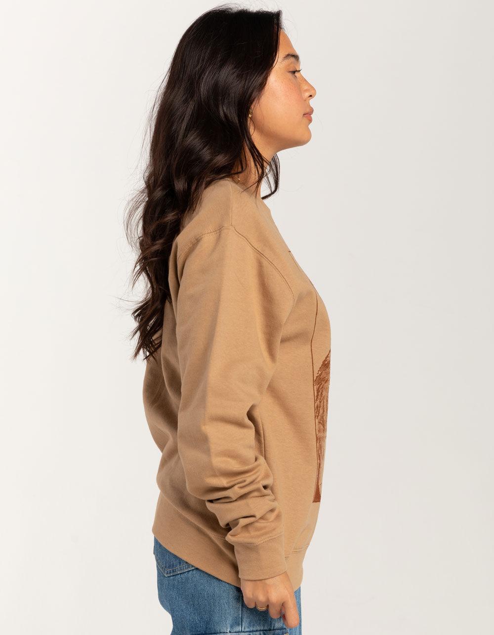 OBEY Clumsy Puppy Womens Crewneck Sweatshirt - SAND Product Image