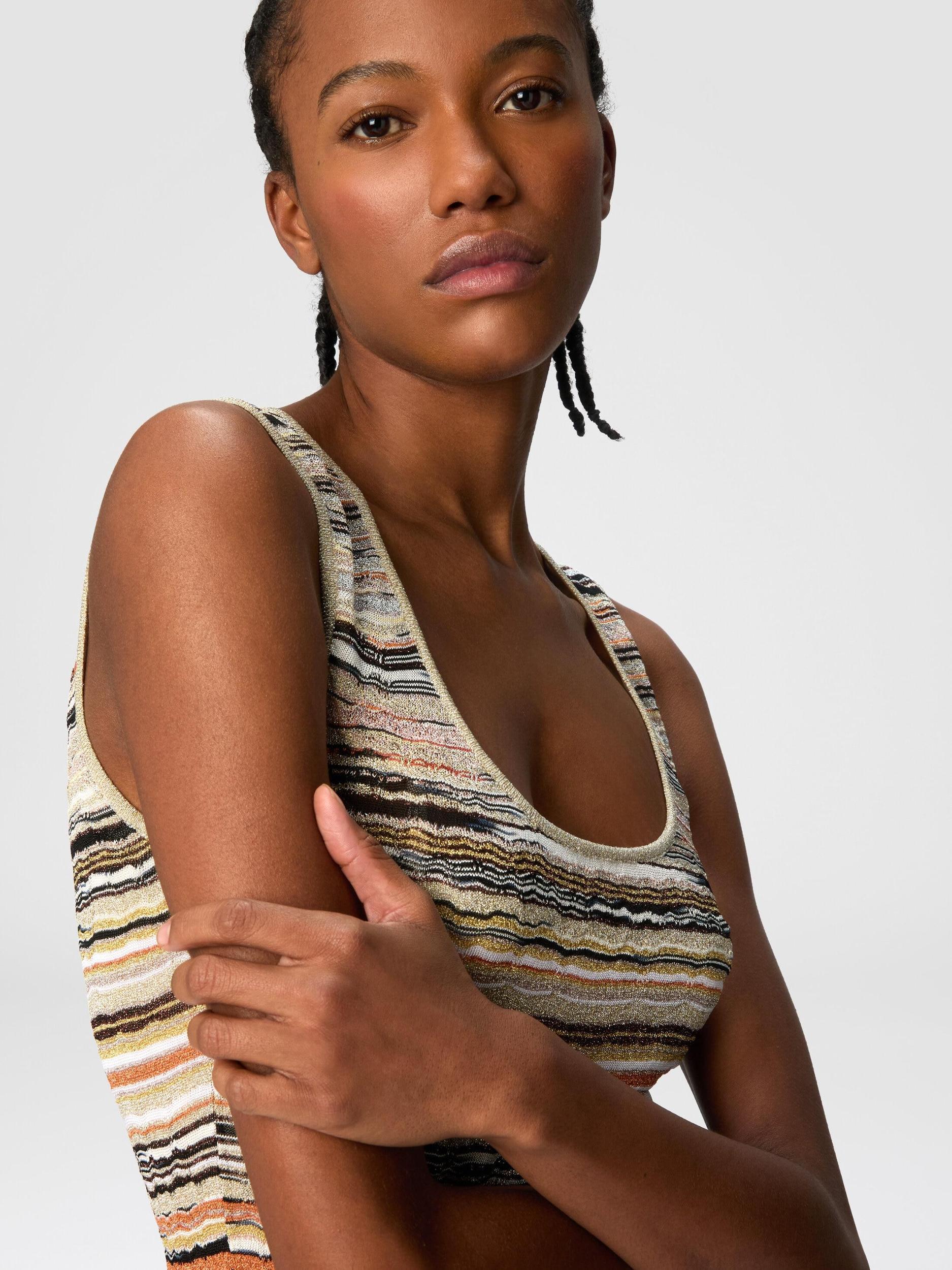 Long dress in lamé viscose with wave motif Product Image