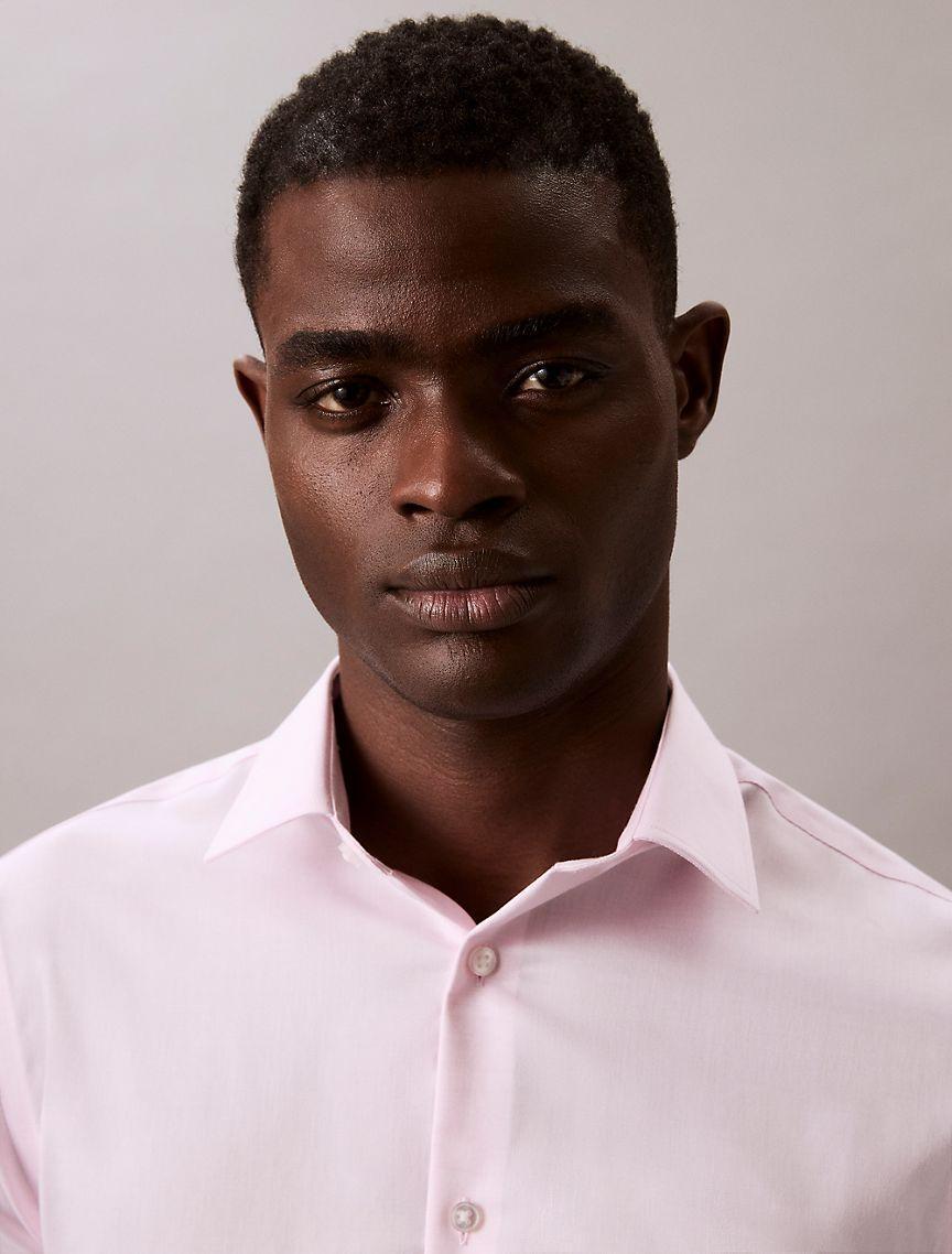 Calvin Klein Men's Cotton Stretch Slim Button-Down Shirt - Pink - 16/32-33 Product Image