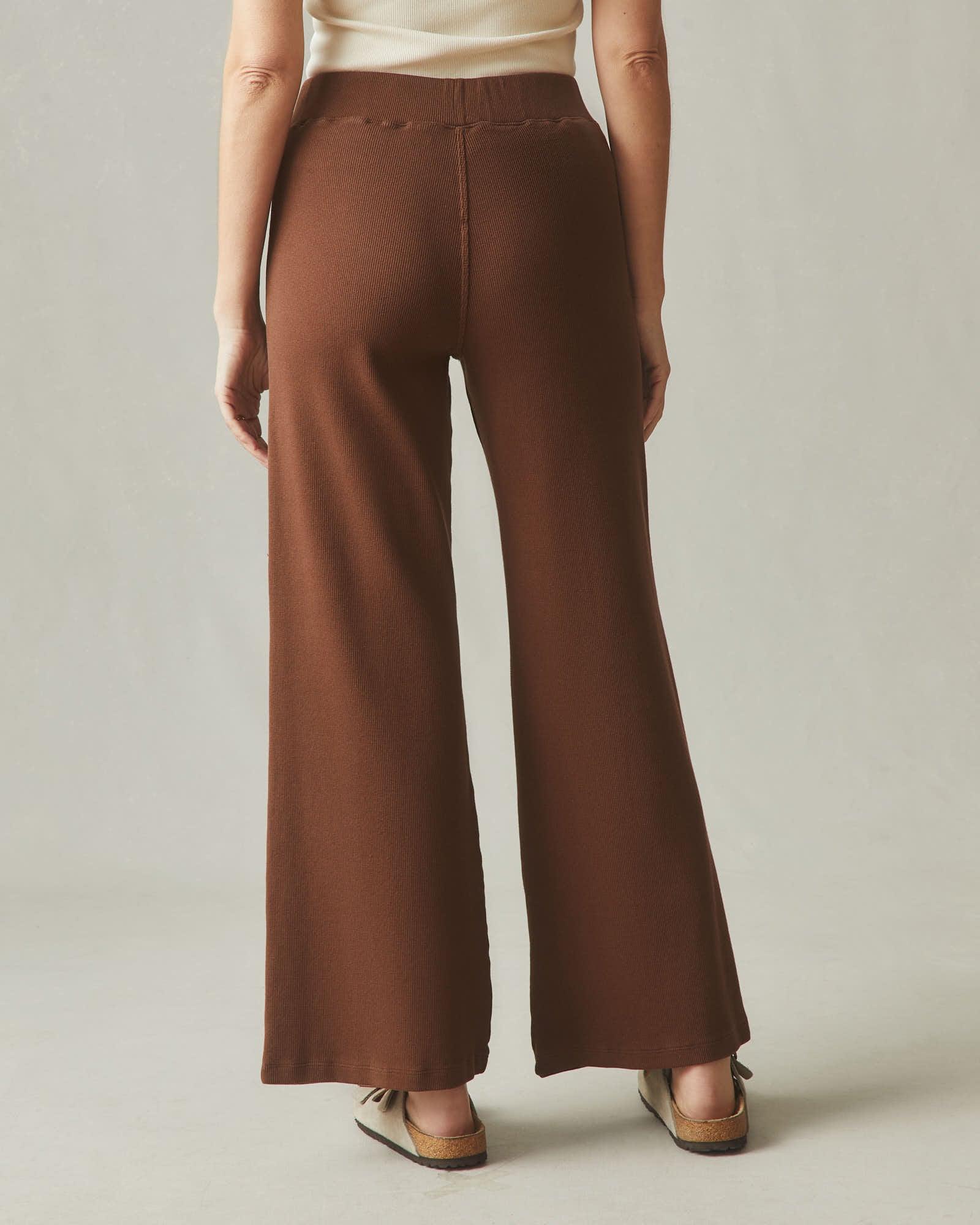 Women's Rib Wide Leg Pant - Potting Soil Female Product Image