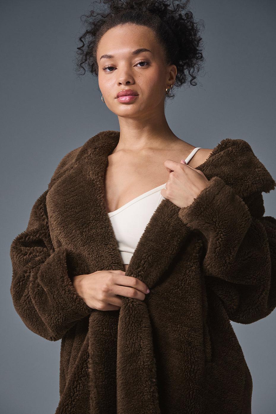 Alo Yoga | Oversized Sherpa Trench Jacket Brown Product Image