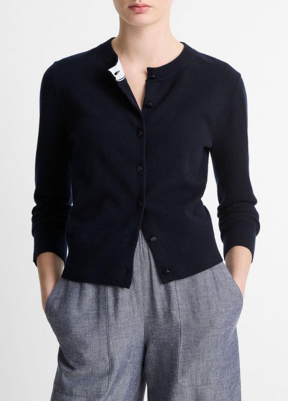 Womens Half Moon Wool & Cashmere Blend Cardigan Product Image