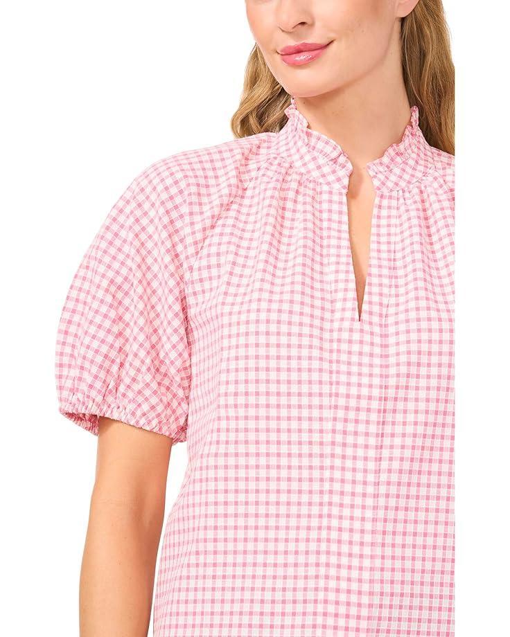 Women's CeCe Raglan Sleeves Ruffled Split Neck Blouse Product Image