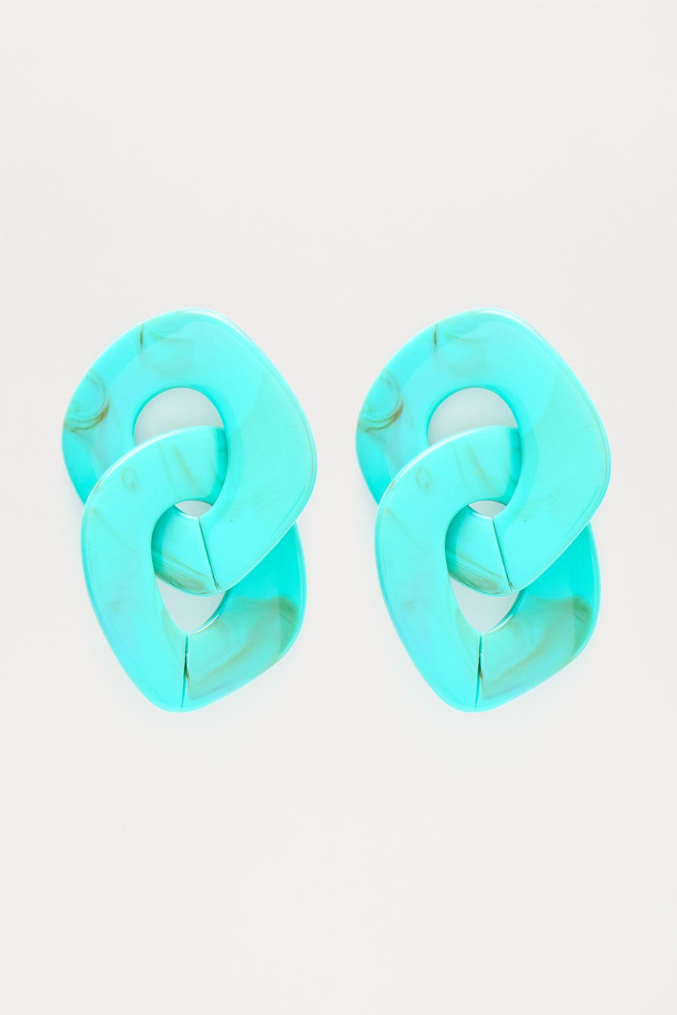Sotainy Marble Drop Earrings - Turquoise/combo Product Image