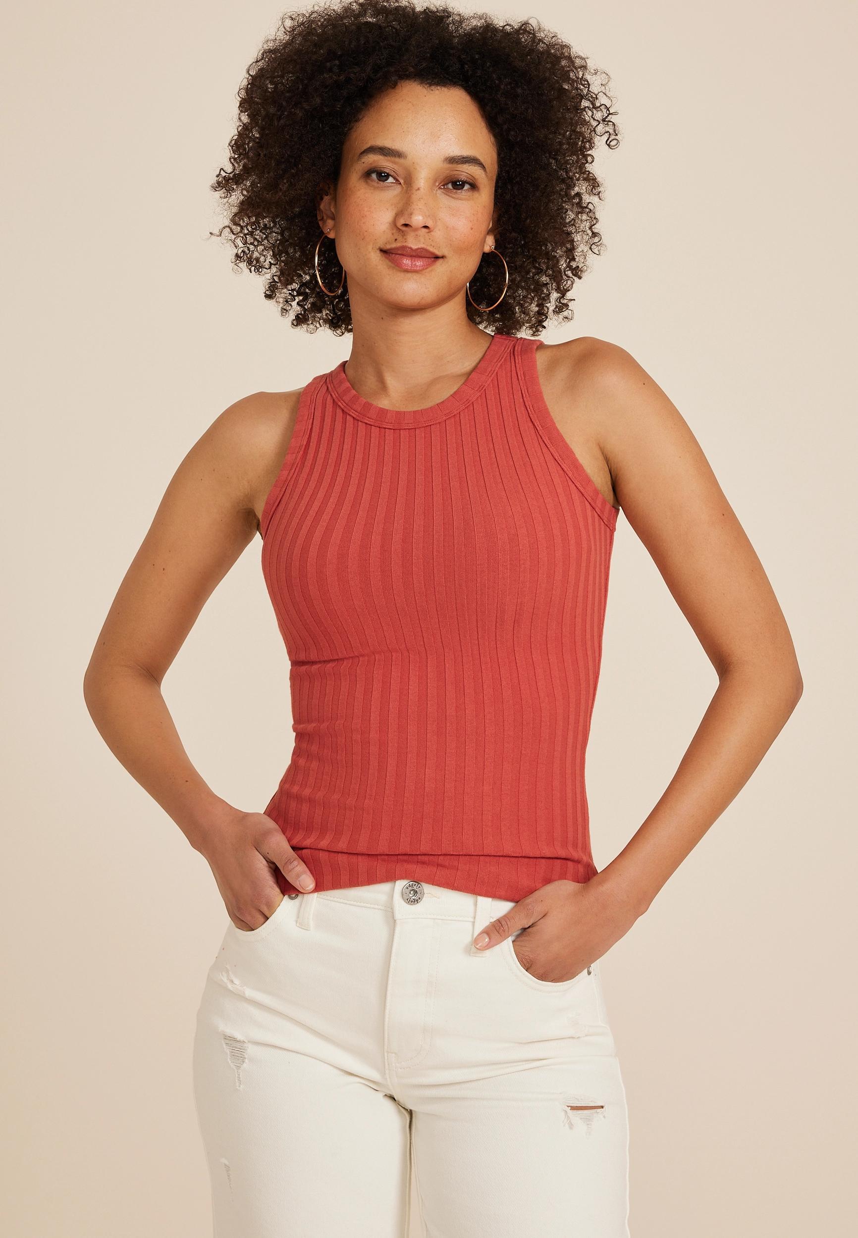 Chunky Ribbed High Neck Tank Top Product Image