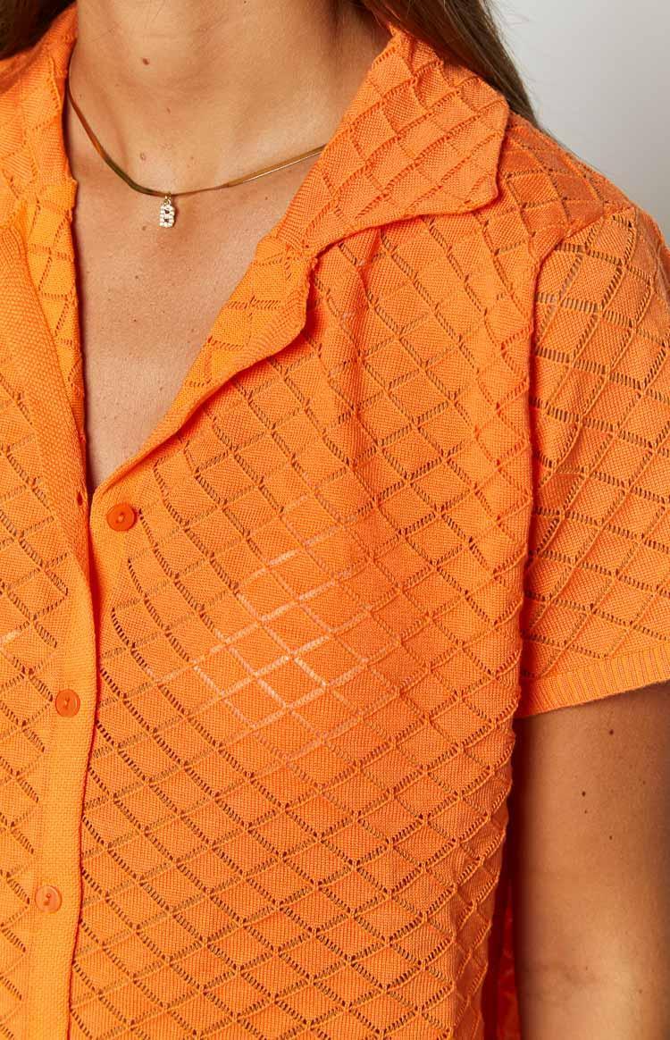 Zaida Orange Knit Top Product Image