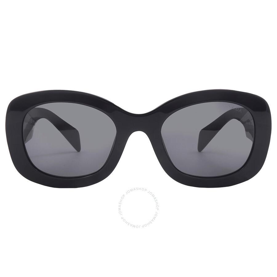 PRADA Dark Grey Oval Ladies Sunglasses Pr A13s 1ab5s0 54 In Black Product Image