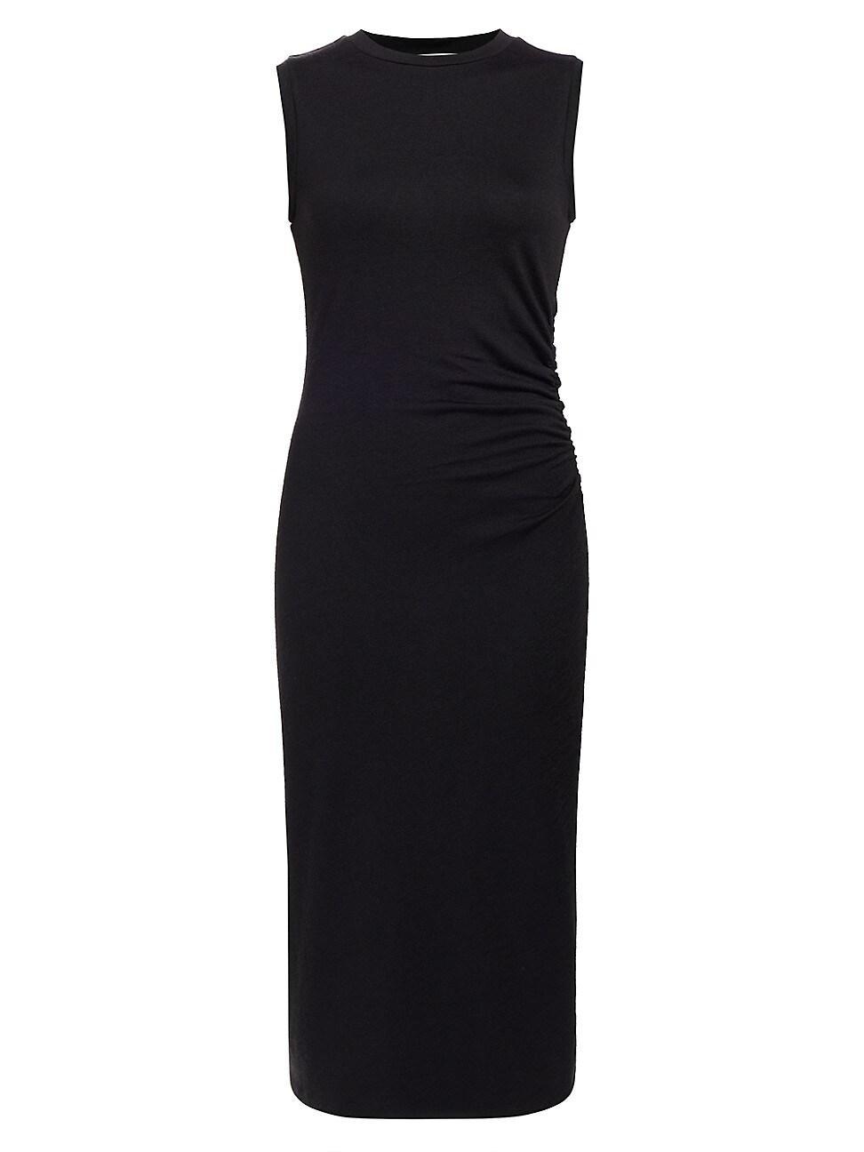 Sleeveless Waist-Gathered Midi Dress Product Image