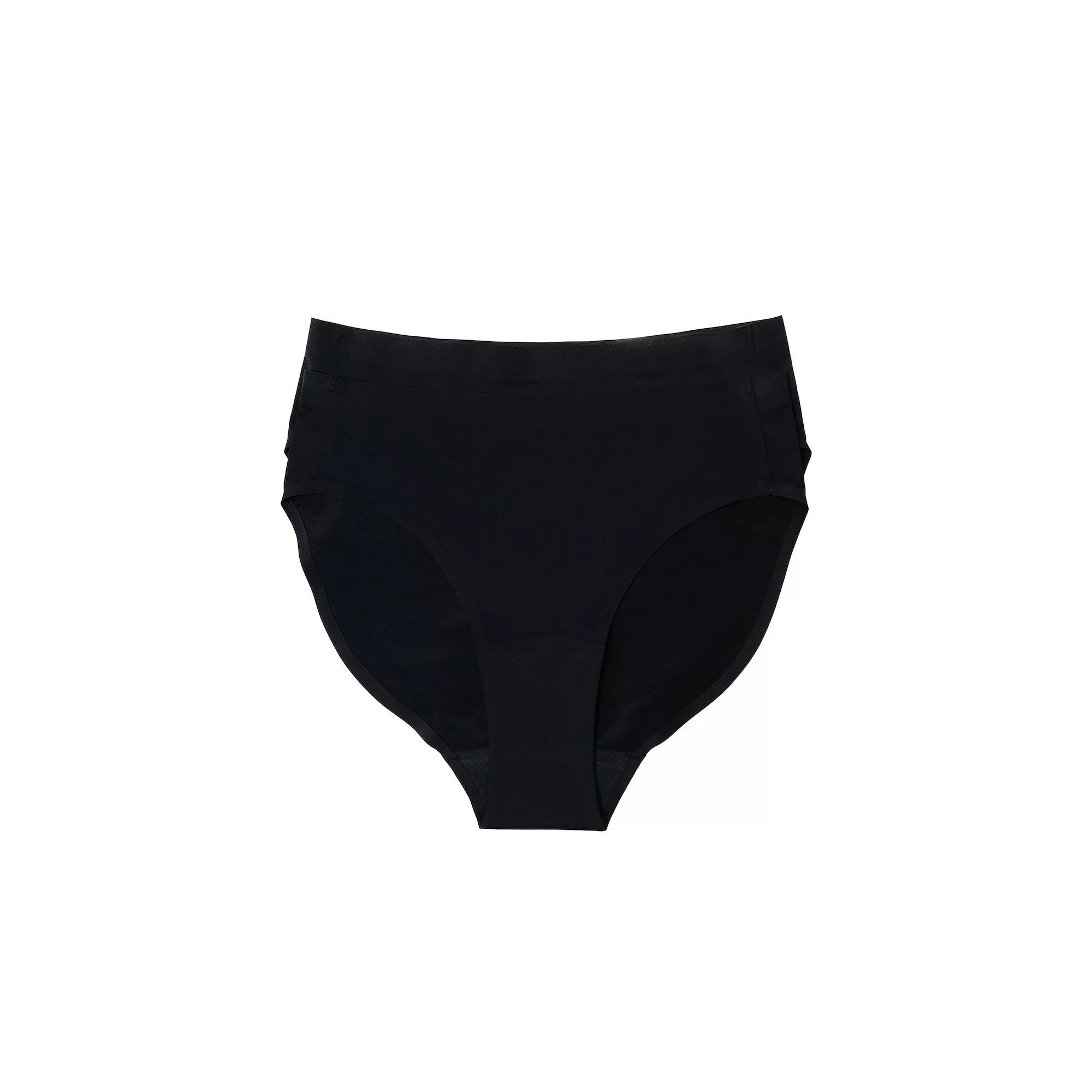 Women's the natural® Leakproof High-Cut Bikini Panty 2 Pack 6059, Size: XXL, Black Product Image