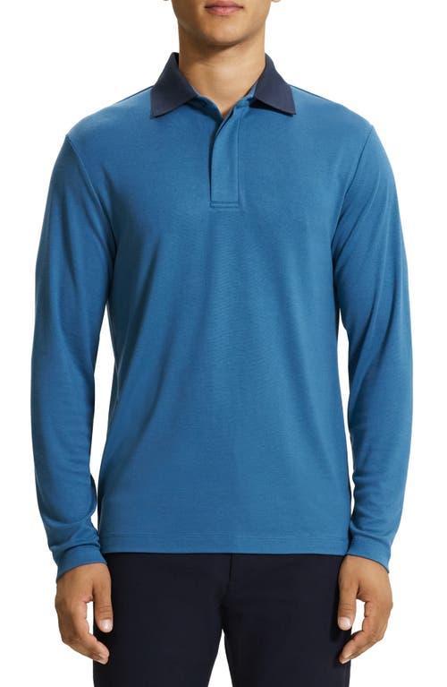 Theory Kayser Polo Long Sleeve Anemo (Midnight) Men's Clothing Product Image