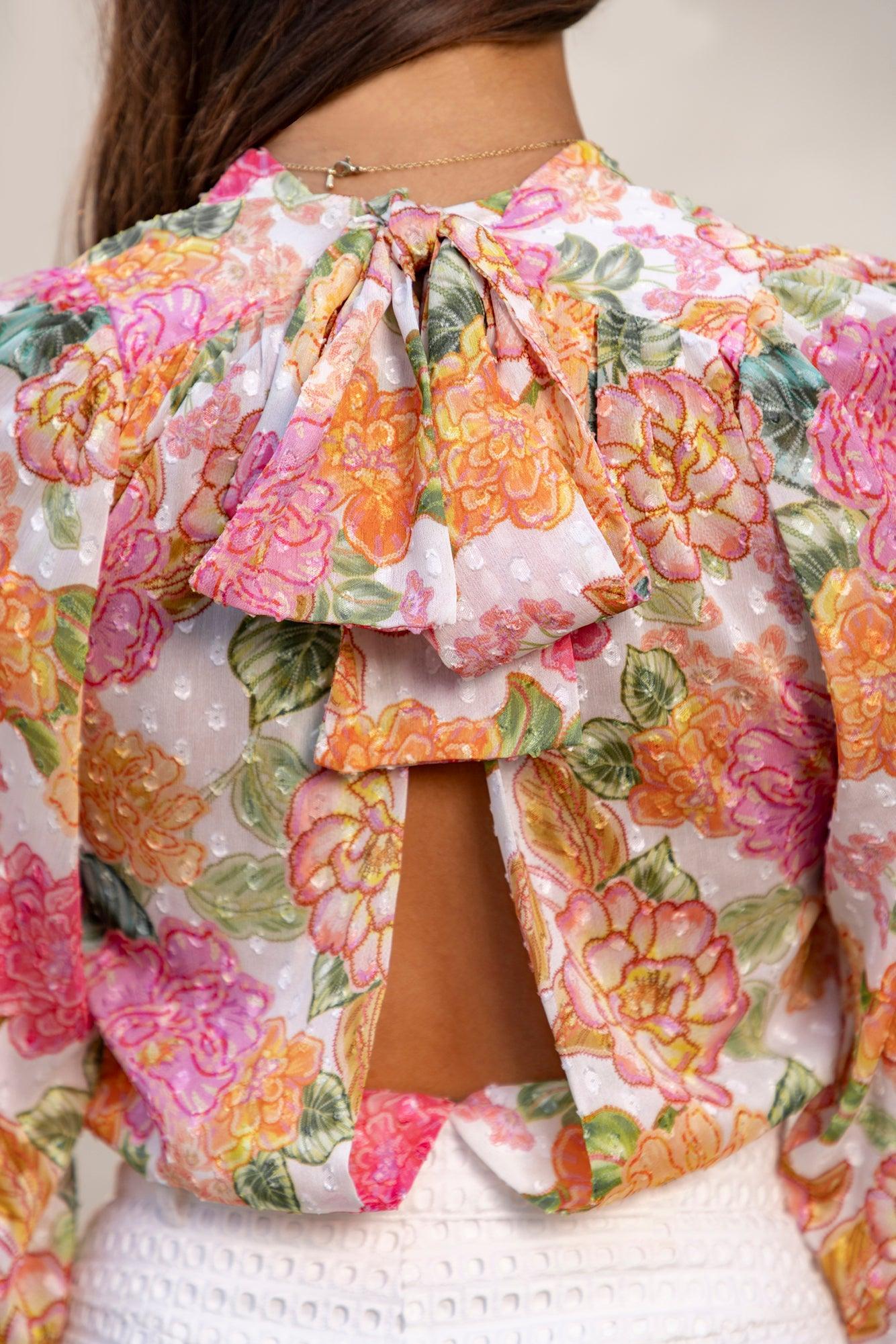 Blooming Wonders Long Sleeve Bodysuit Orange Product Image