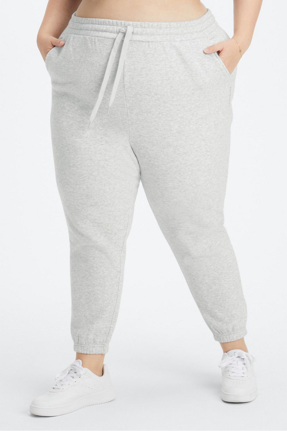 Fabletics Eco Go-To Sweatpant Womens Light Grey Heather Size XS Product Image