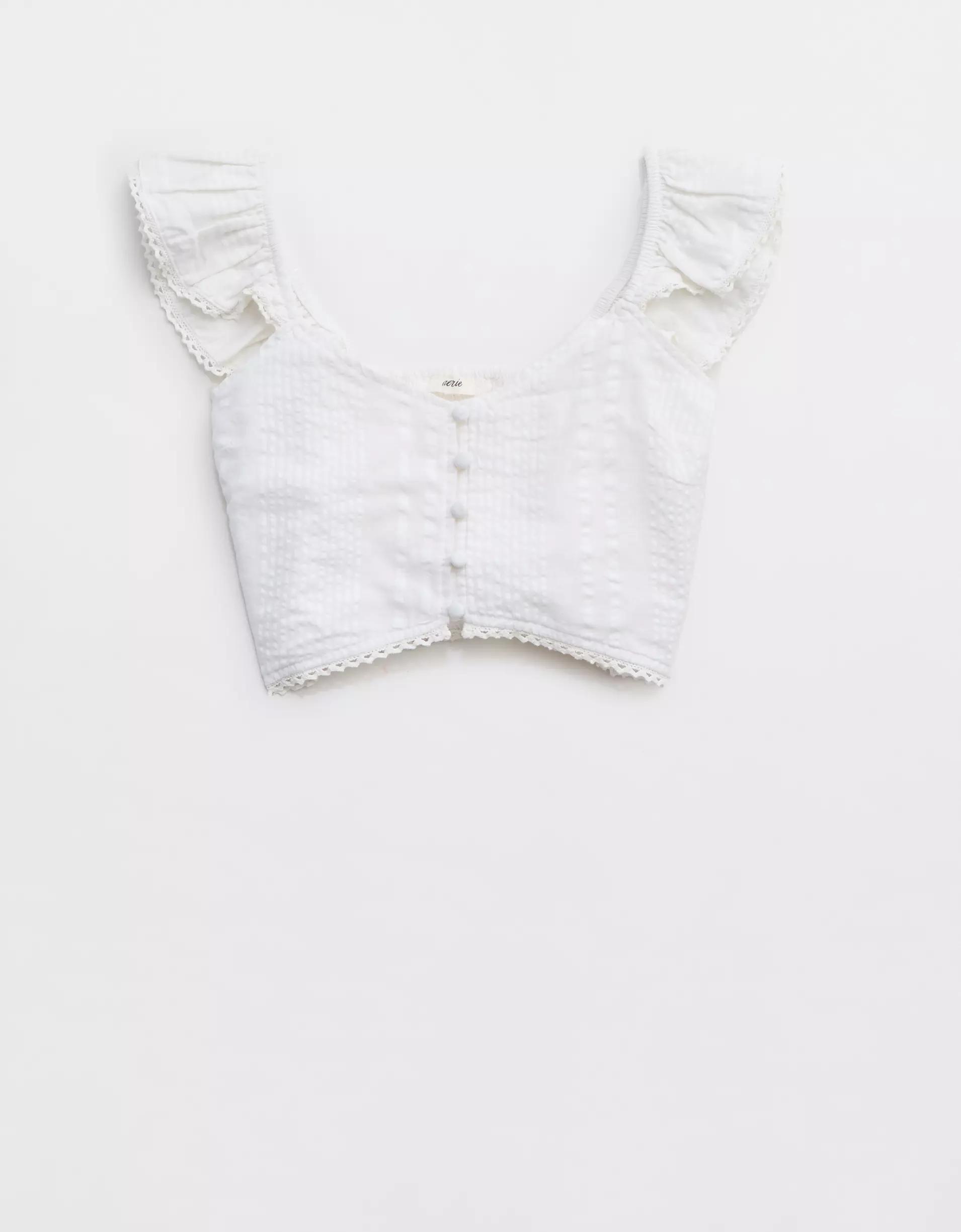 Aerie Cropped Seersucker Tank Top Product Image