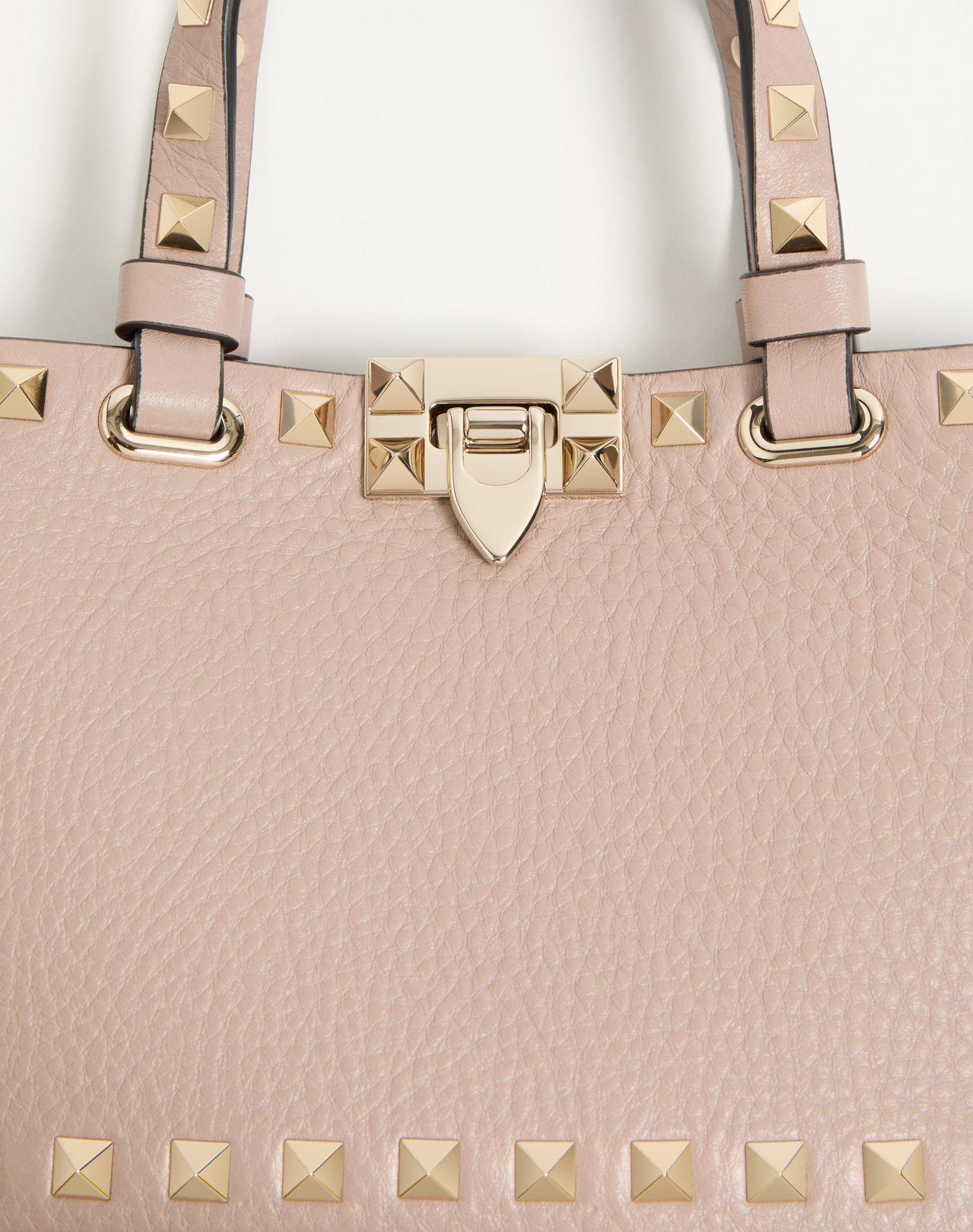 Mini Rockstud Shopping Bag In Grainy Calfskin Product Image