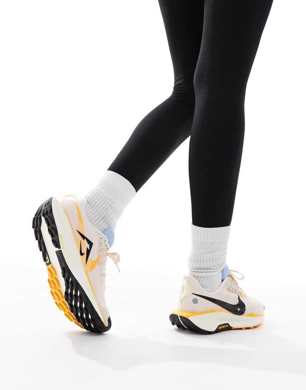 Nike Running Pegasus Trail 5 sneakers in beige and multi Product Image