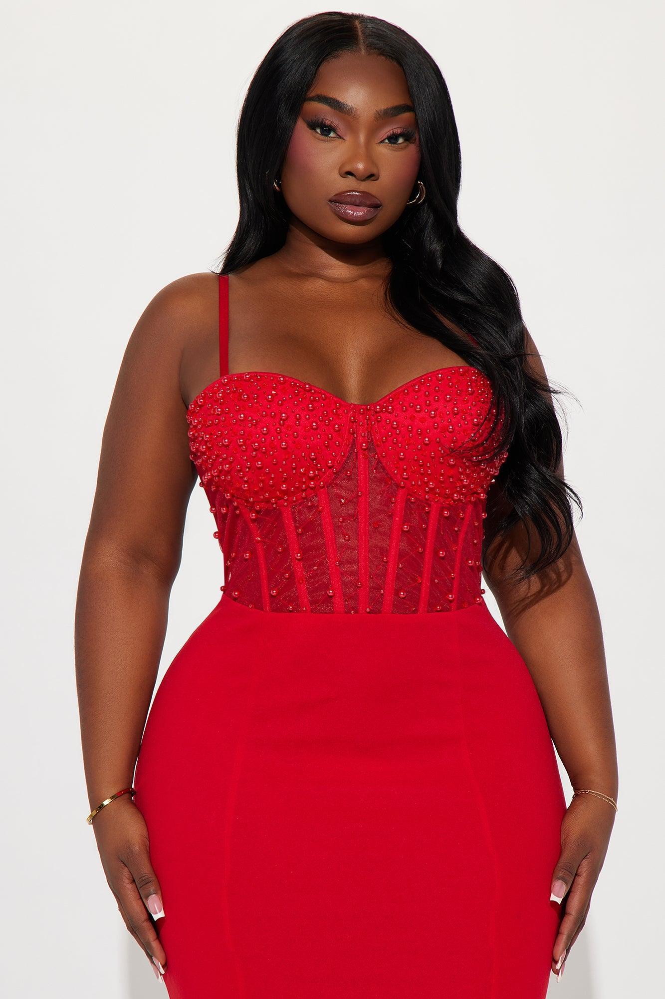 Bella Embellished Gown - Red Product Image