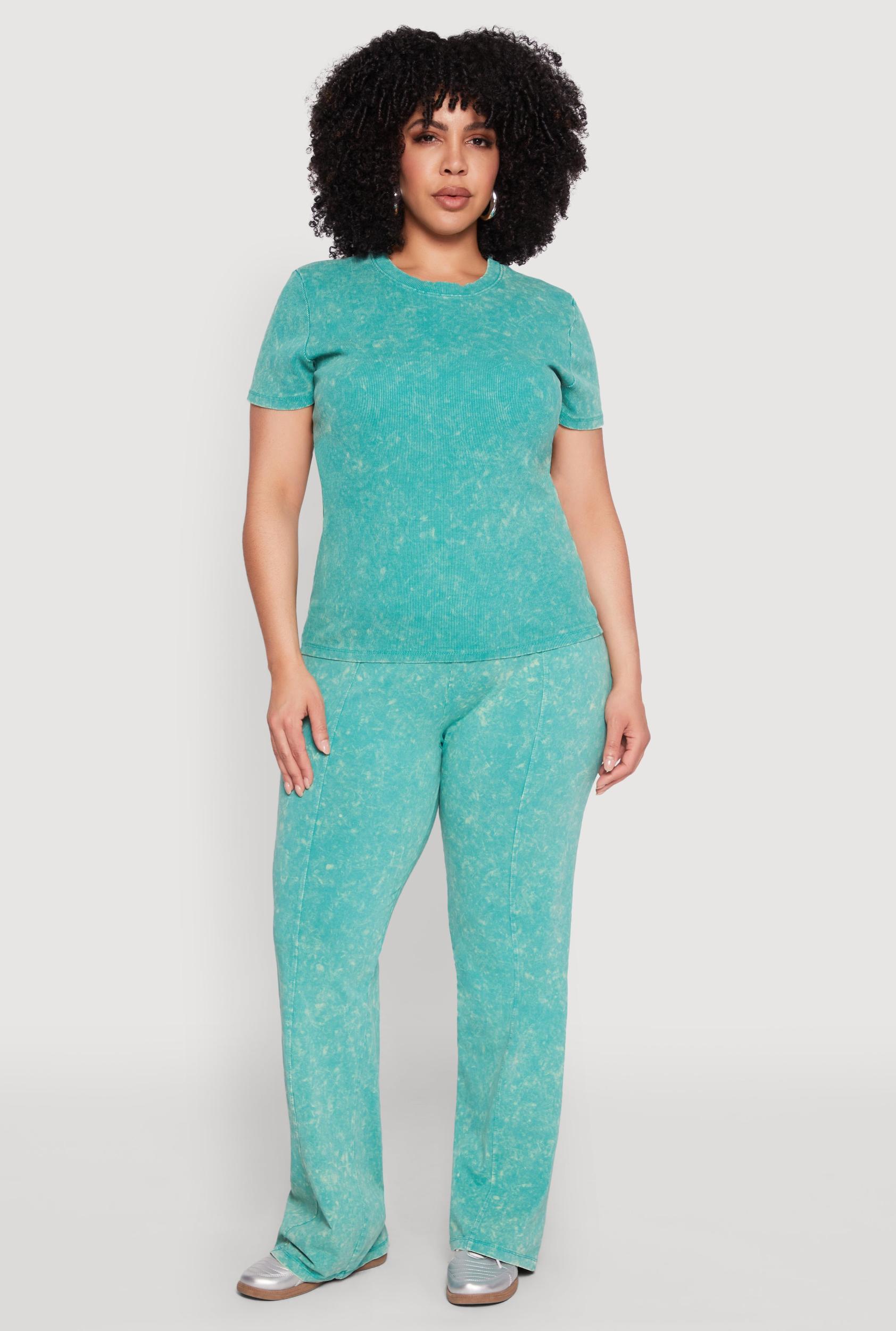 Womens Plus Size Mineral Wash Pintuck Pants Product Image