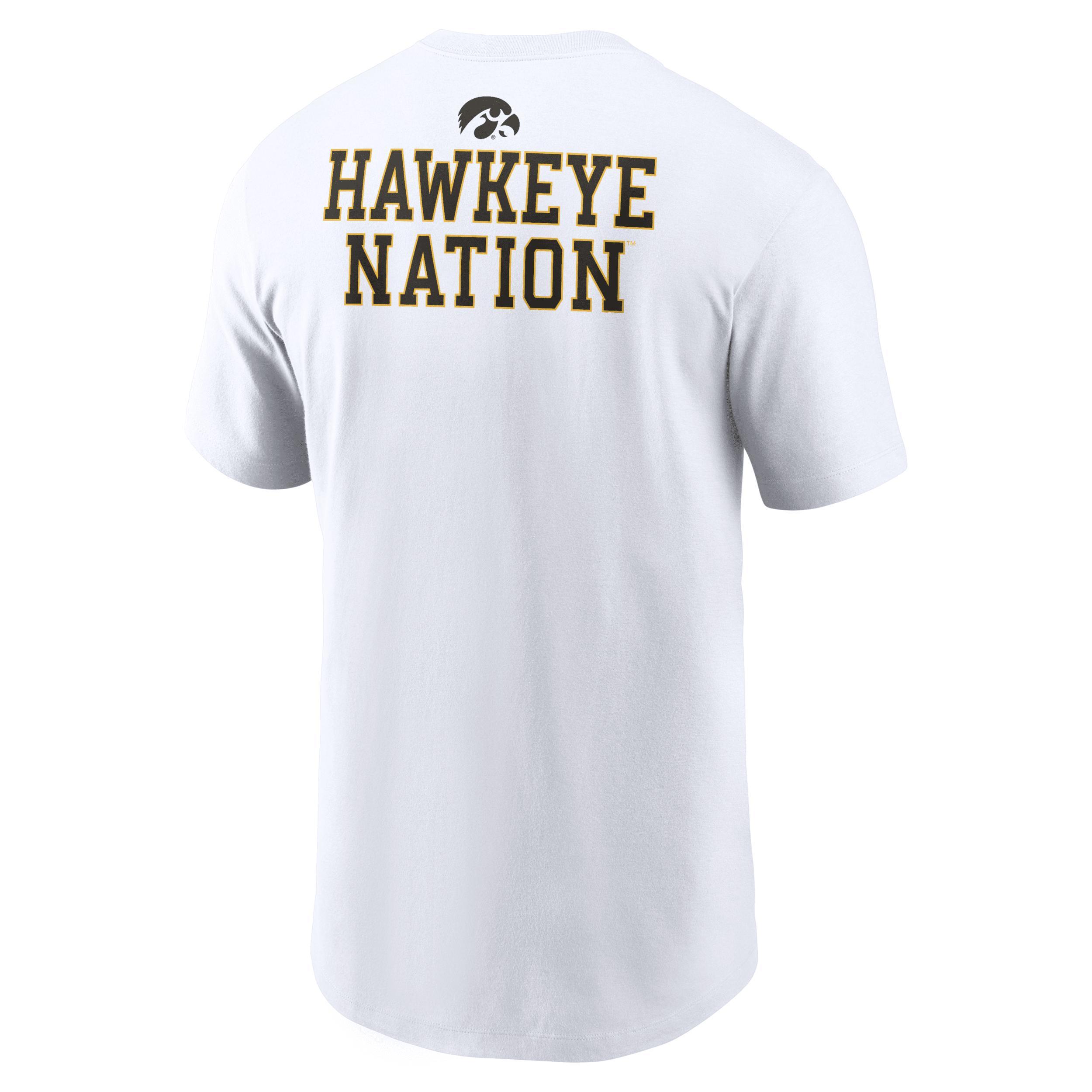 Men's Nike White Iowa Hawkeyes Blitz 2-Hit T-Shirt, Size: XL Product Image